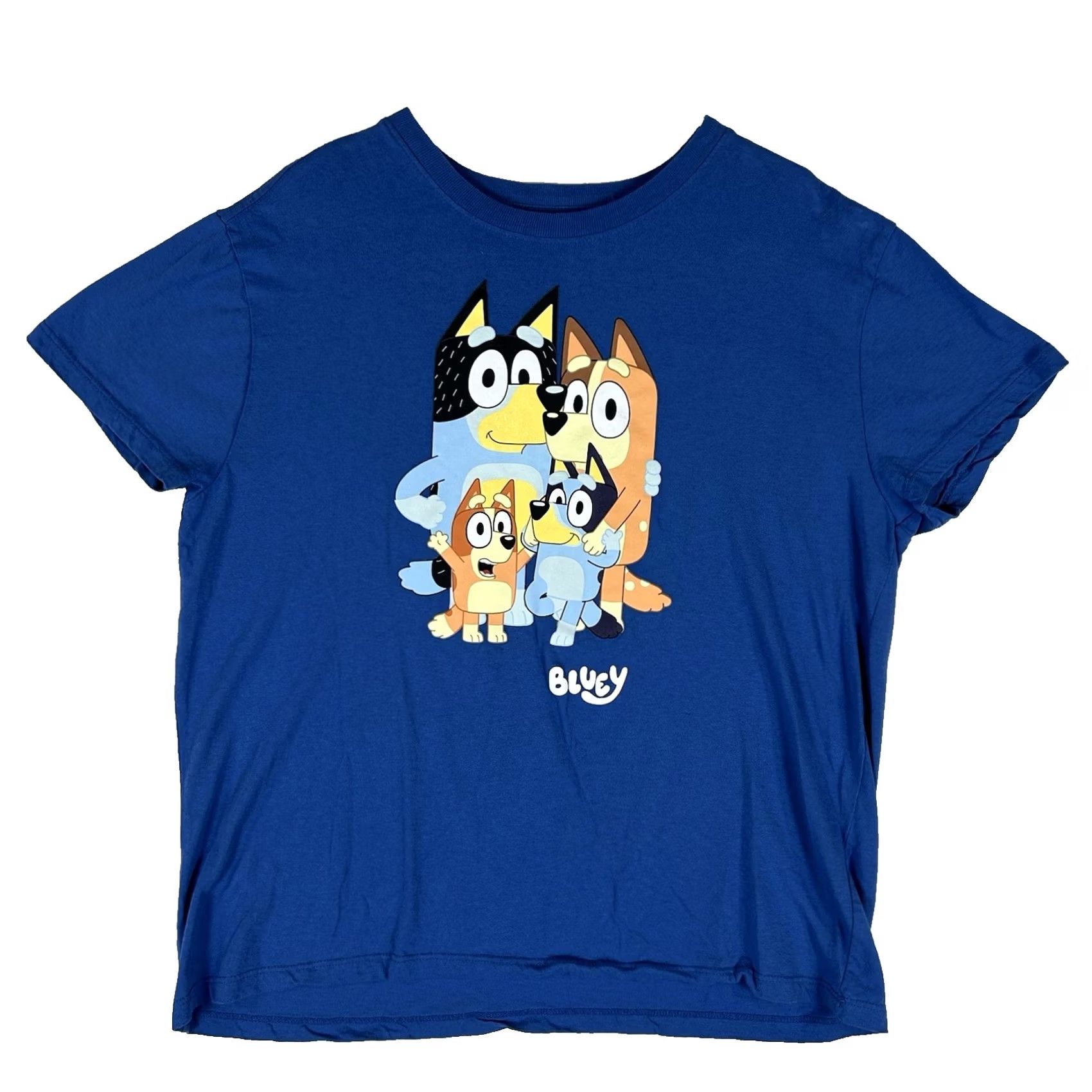 Vintage Bluey Graphic Print T-Shirt Crew Neck Short Sleeve Womens 2XL Blue Casual Tee Top Size XXL / US 16-18 / IT 52-54 - 2 Thumbnail