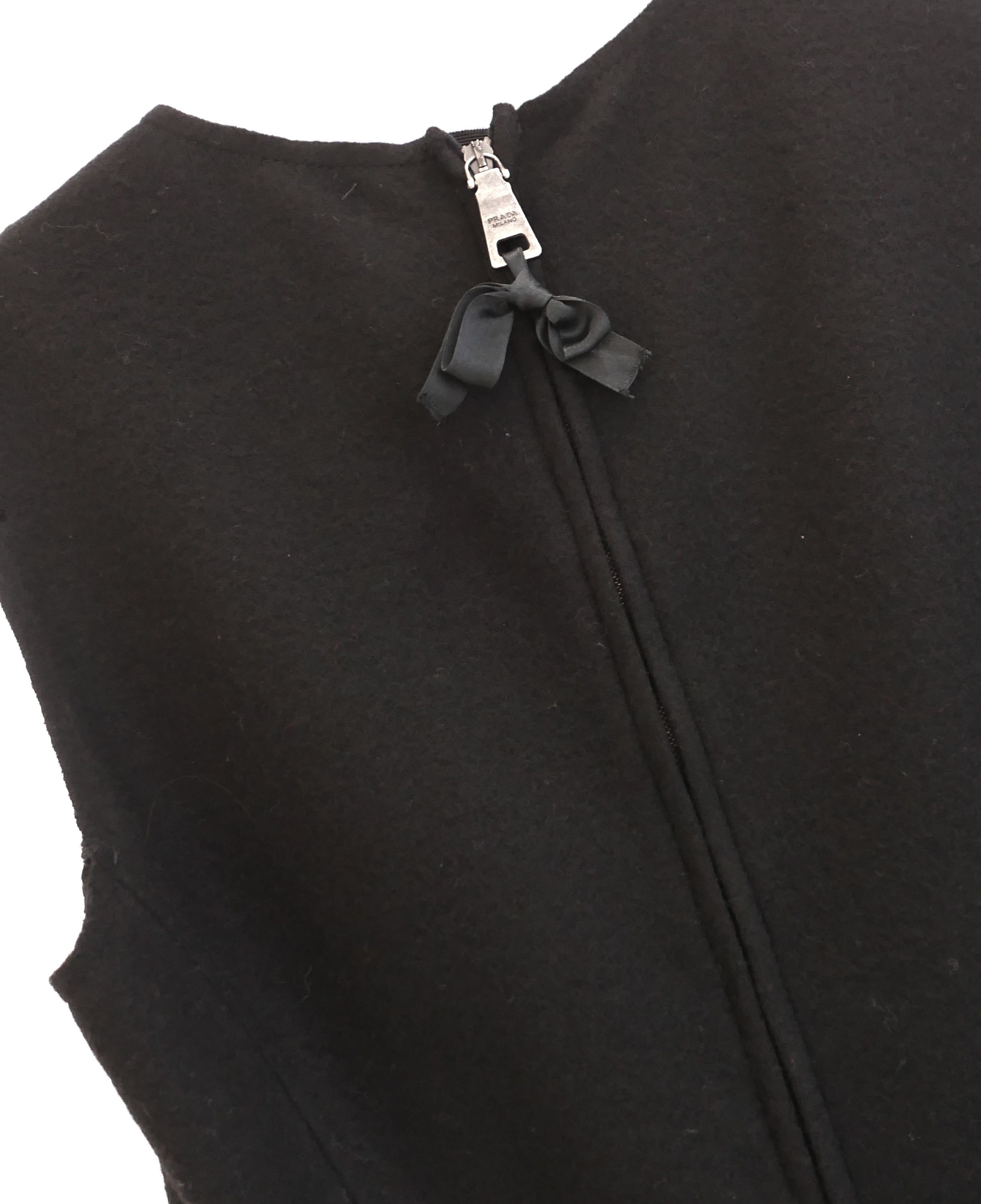 Prada Prada Fall 2008 Black Wool Felt Corset Bust Dress Size M / US 6-8 / IT 42-44 - 6 Thumbnail