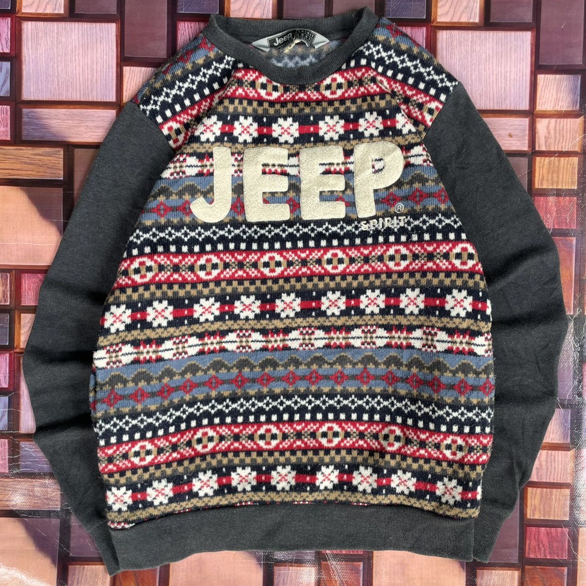 Jeep Sweater Jeep Spirit 1941 Fair Isle Vintage Unisex Size US M / EU 48-50 / 2 - 1 Thumbnail