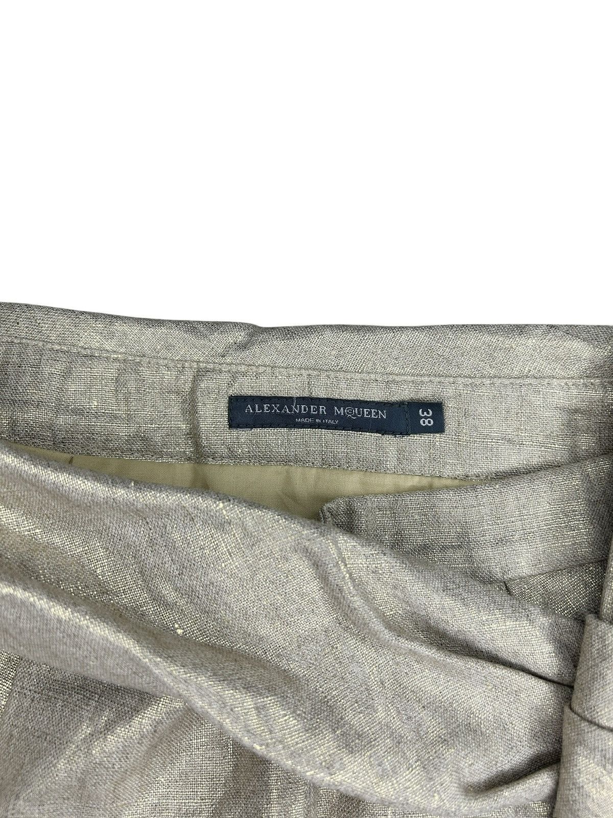 Alexander McQueen S/S 06 Gold Linen Skirt Size 26" / US 2 / IT 38 - 6 Thumbnail