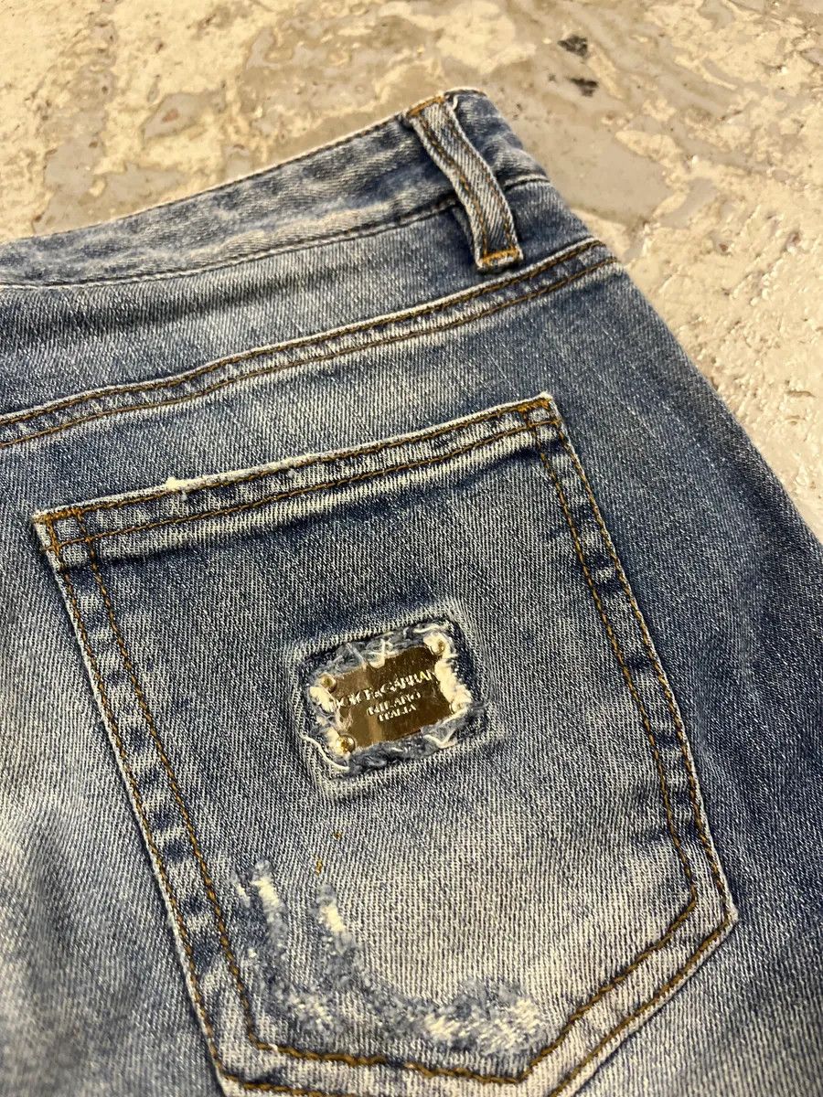 Designer × Dolce & Gabbana × Vintage 2000s Dolce & Gabbana Blue Distressed Denim Jeans Size 26" / US 2 / IT 38 - 5 Thumbnail