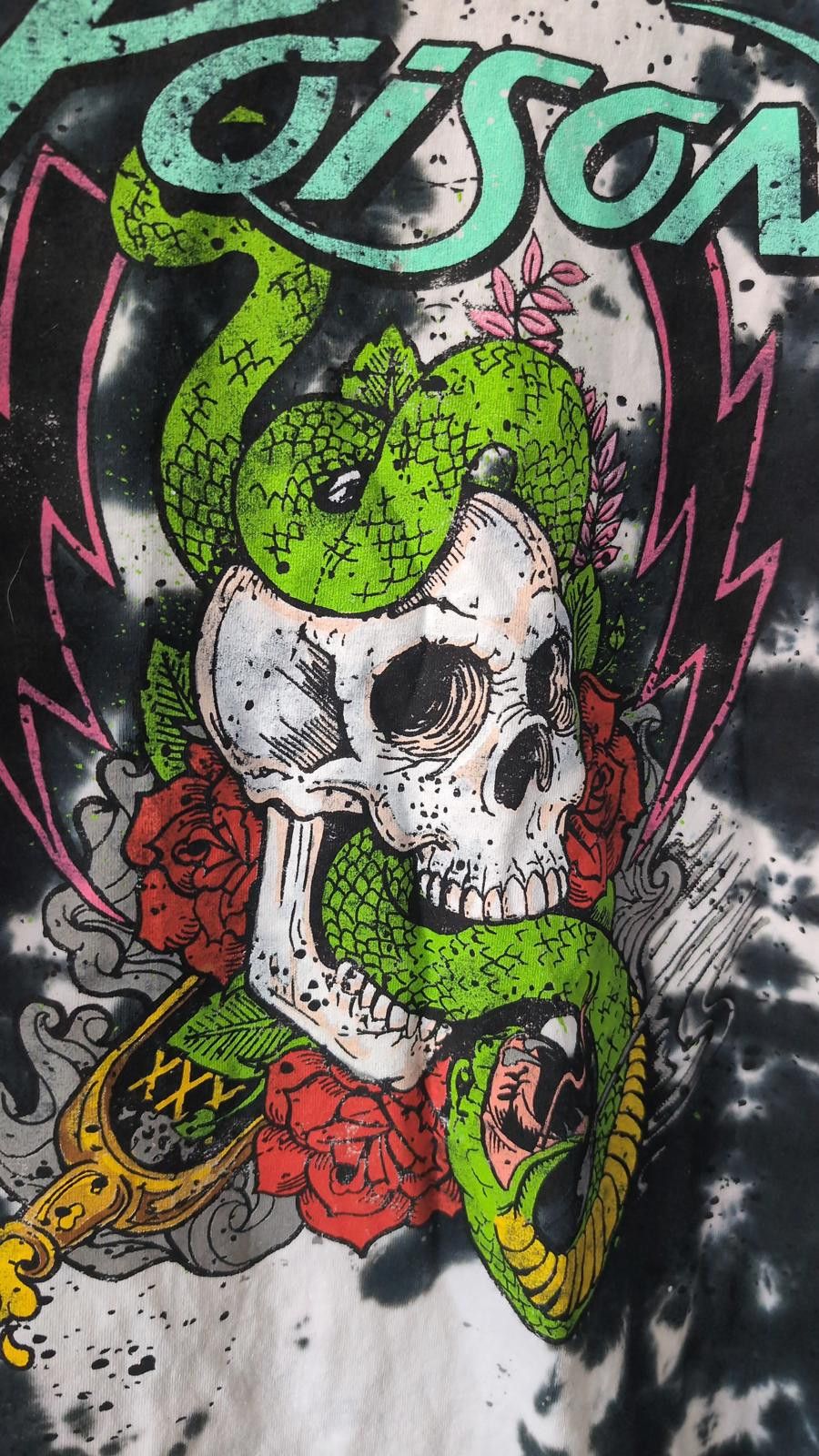 Other Poison Band T-Shirt Skull Snake Graphic Tie Dye Adult Medium Size US M / EU 48-50 / 2 - 6 Thumbnail