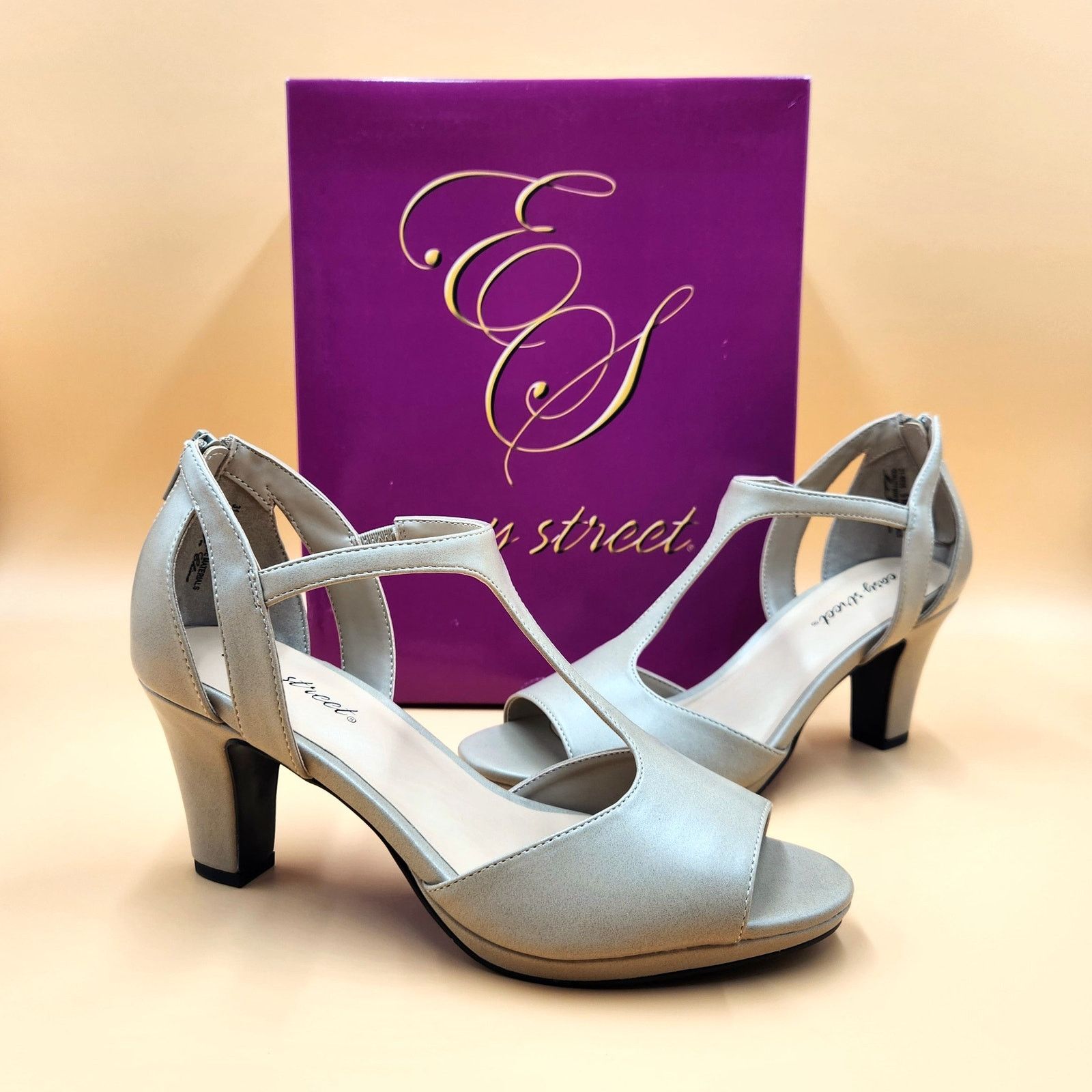 The Unbranded Brand Easy Street Women Pearl Vegan Dress Heel Sandals Size US 9M Size US 9 / IT 39 - 2 Thumbnail
