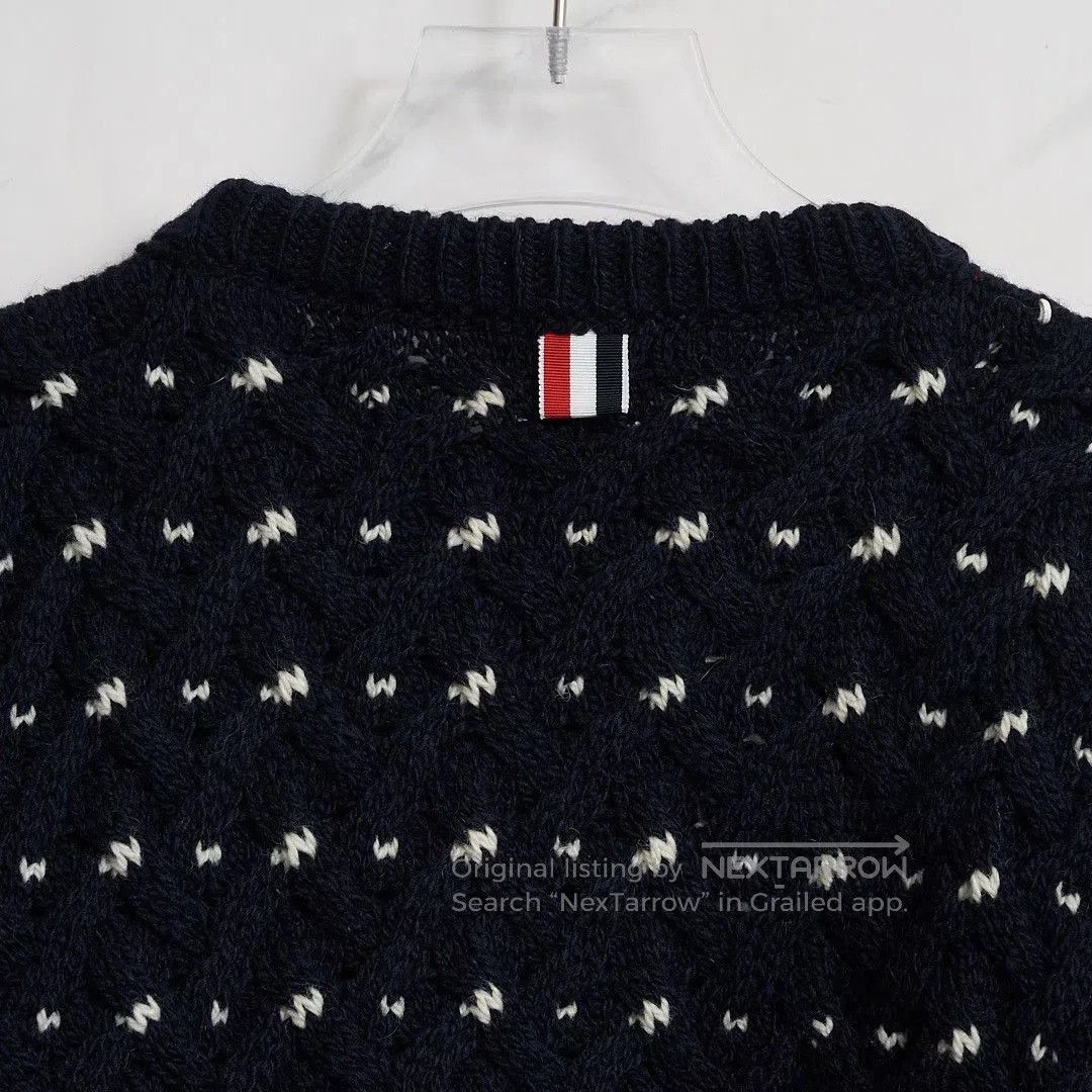 Thom Browne Thom Browne Unisex Navy Cable-Knit Sweater. Size US M / EU 48-50 / 2 - 8 Thumbnail