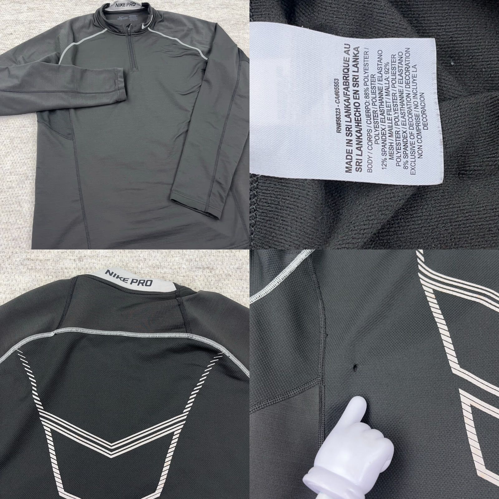 Nike Nike Pro Sweatshirt Men 2XL Gray Pullover 1/4 Zip Dri Fit Size US XXL / EU 58 / 5 - 8 Thumbnail