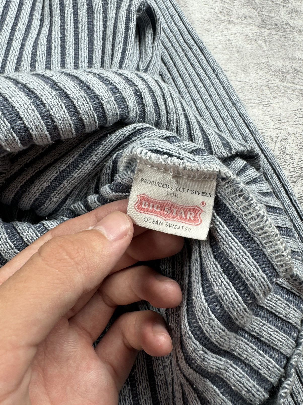 Big Star Japan Bigstar Jeans Striped Abstract Ribbed Knit Sweater Y2K Size US L / EU 52-54 / 3 - 13 Thumbnail