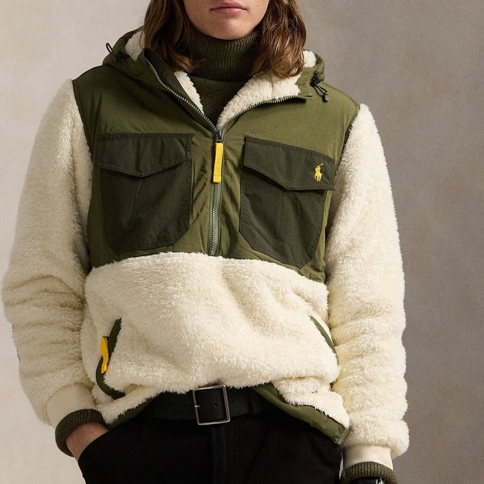 Polo Ralph Lauren NWT Polo Ralph Lauren Men Pile Fleece Hybrid Hoodie Jacket Size US M / EU 48-50 / 2 - 2 Thumbnail