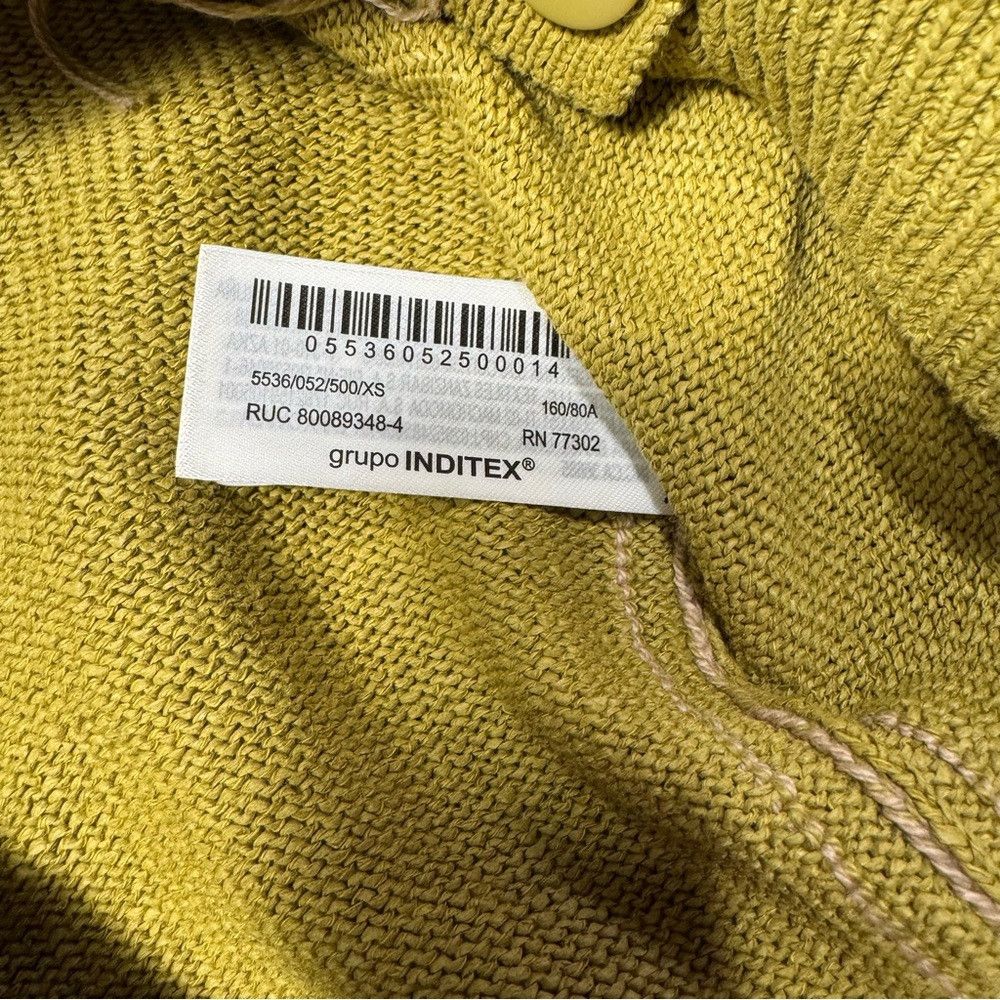 Zara New Zara Cotton Cropped Knit Olive Cardigan Size XS Size XS / US 0-2 / IT 36-38 - 7 Thumbnail