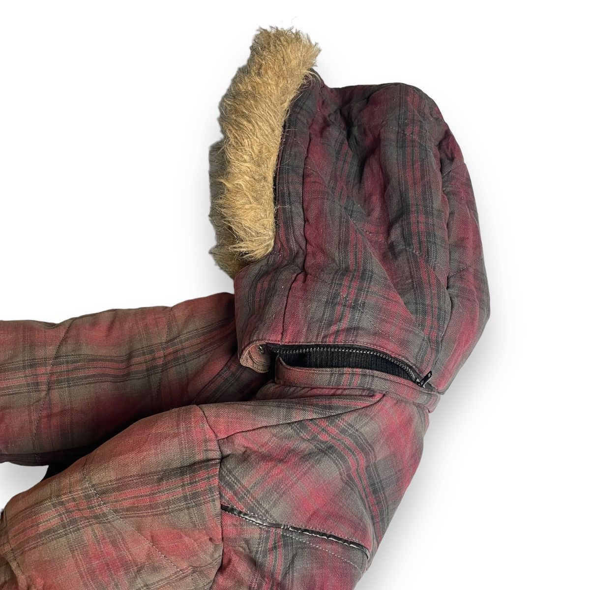 If Six Was Nine × Japanese Brand × Le Grande Bleu (L.G.B.) 🇯🇵 SUN FADED RUSH HOUR TARTAN FUR HOODIE FULL ZIP JACKET Size US L / EU 52-54 / 3 - 16 Thumbnail