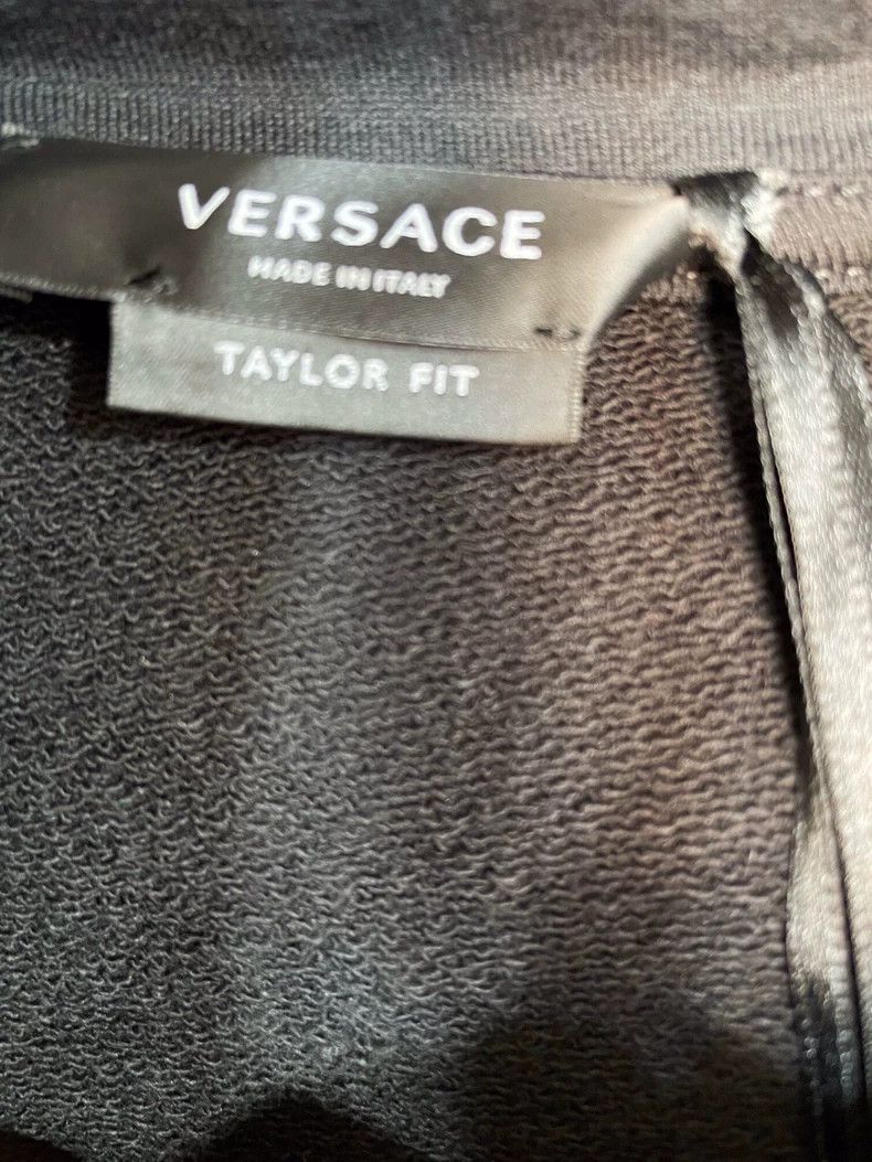 Versace Embroidered hooded zip-up jacket