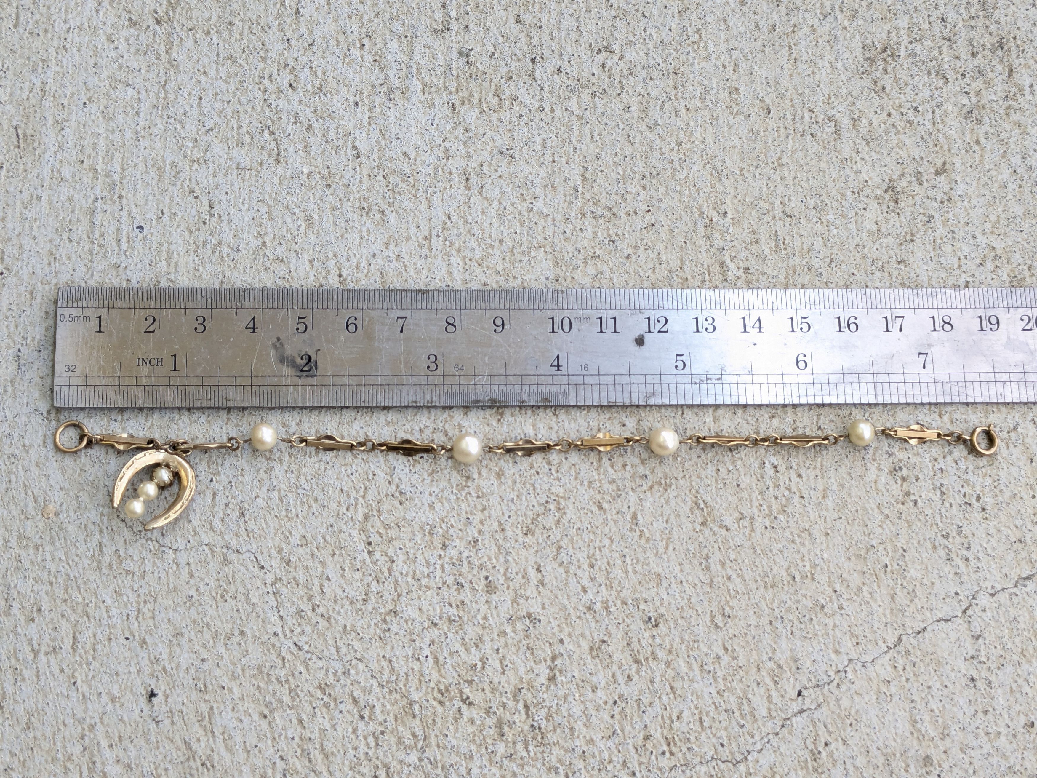 Jewelry × Vintage Vintage Gold Bracelet Pearl Bracelet 1/20 12k GF 7.5" Size ONE SIZE - 9 Thumbnail