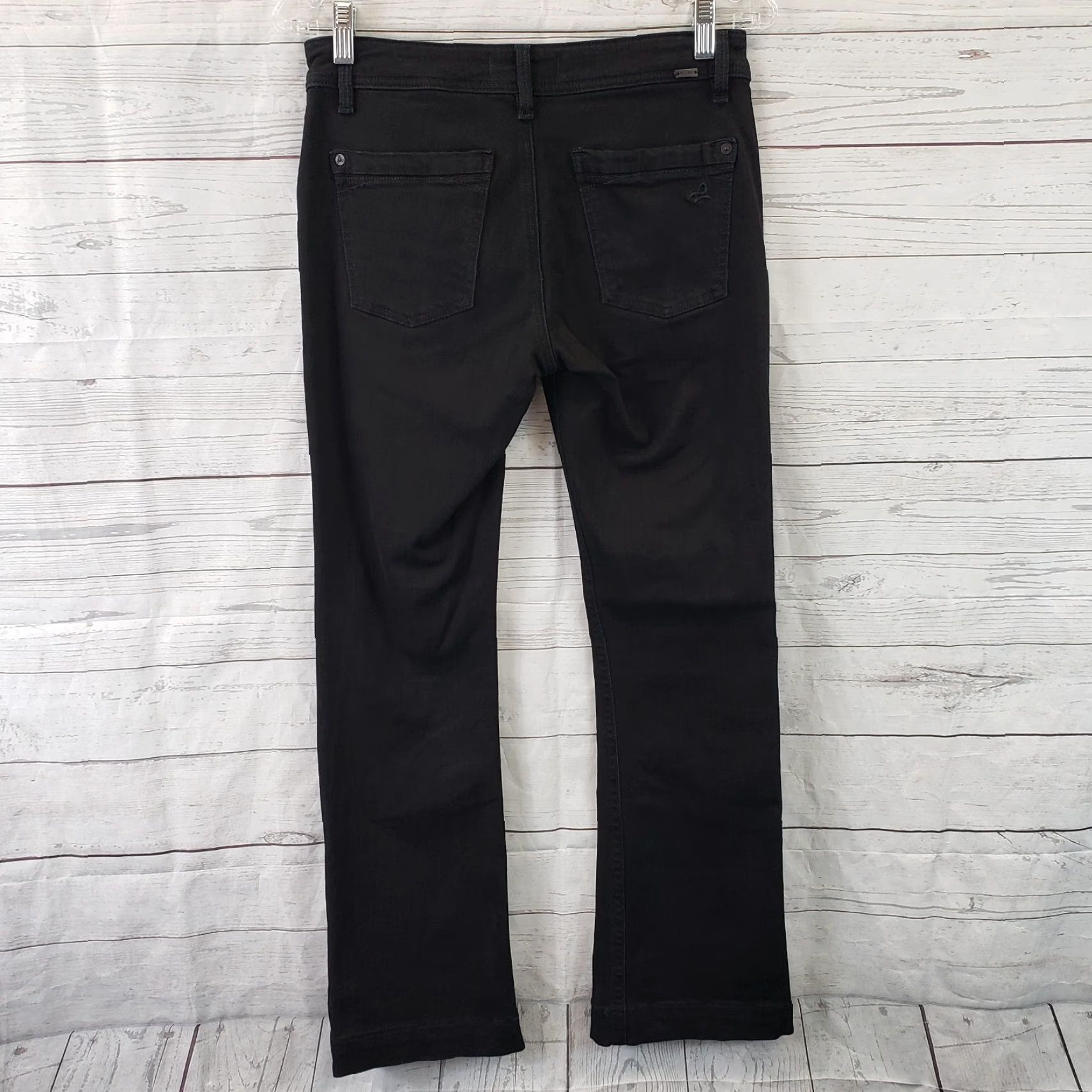 DL1961 DL1961 Womens Joy Flare Jeans Sz 28 Solid Black Mid Rise Jeans Womens 28 Black Flare Denim Cotton Blend Zip Regular Inseam 28.5" Rise 9" Size 28" / US 6 / IT 42 - 3 Thumbnail