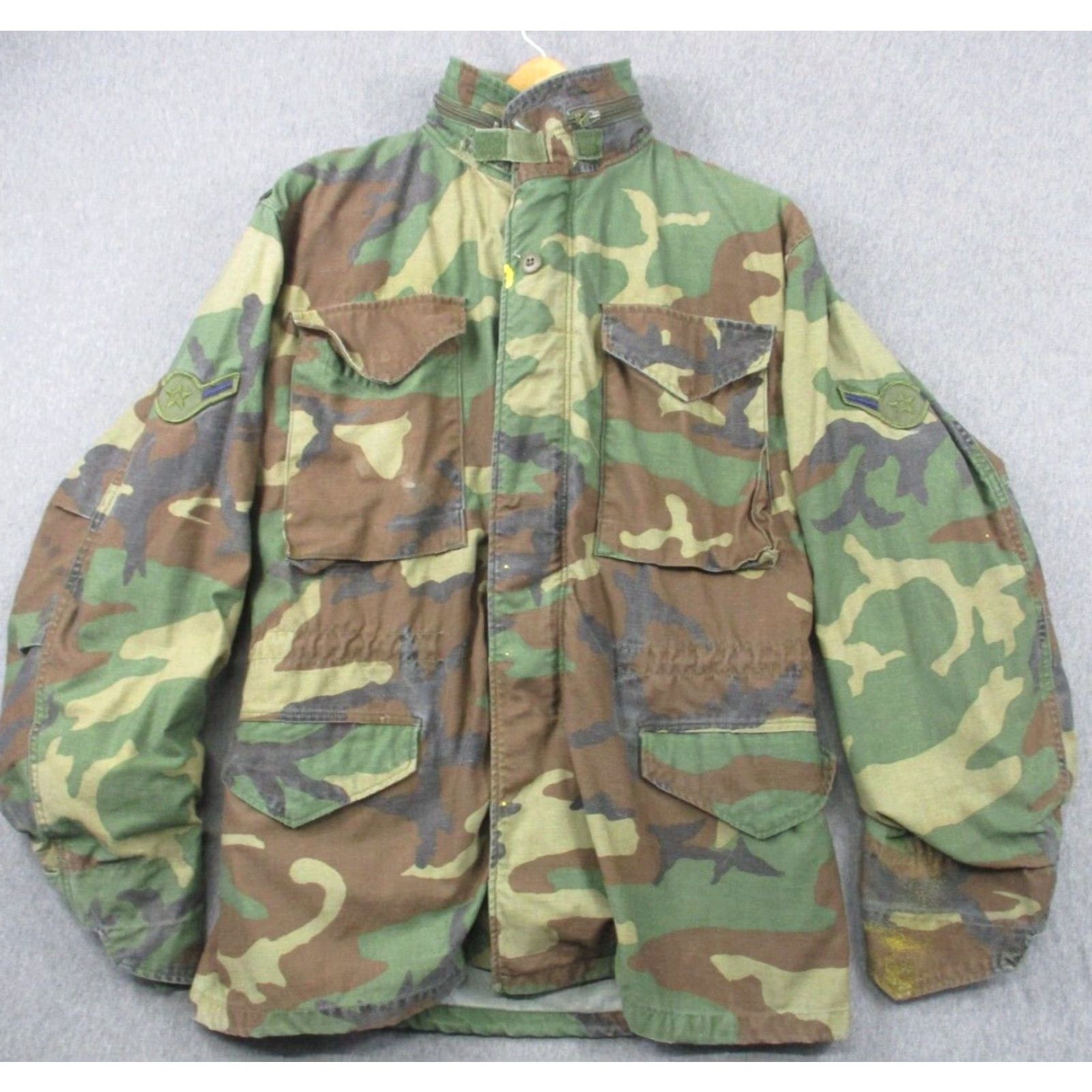 Alpha Industries VINTAGE US Military Cold Weather Field Coat Woodland Camouflage Small Hooded With Liner Size US S / EU 44-46 / 1 - 2 Thumbnail