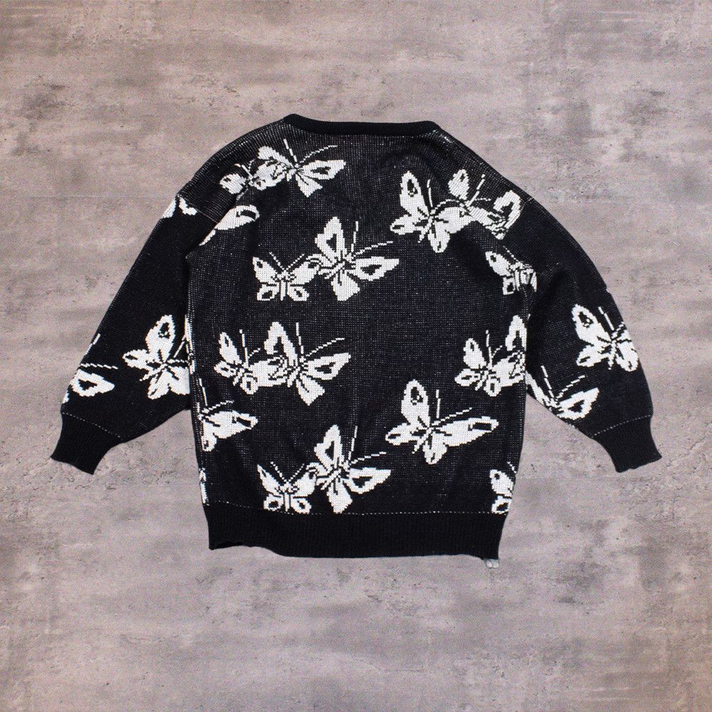 Japanese Brand Vintage 90's Thread Butterfly Neck Oversize Sweater Size US M / EU 48-50 / 2 - 2 Thumbnail
