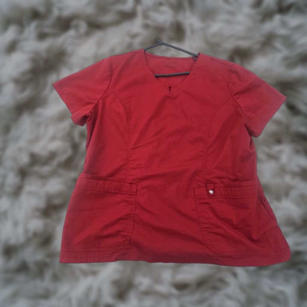 Cherokee Cherokee LUXE Sport Scrub Top Womens XL Red Medical Nurse Work Shirt Size XL / US 12-14 / IT 48-50 - 1 Thumbnail