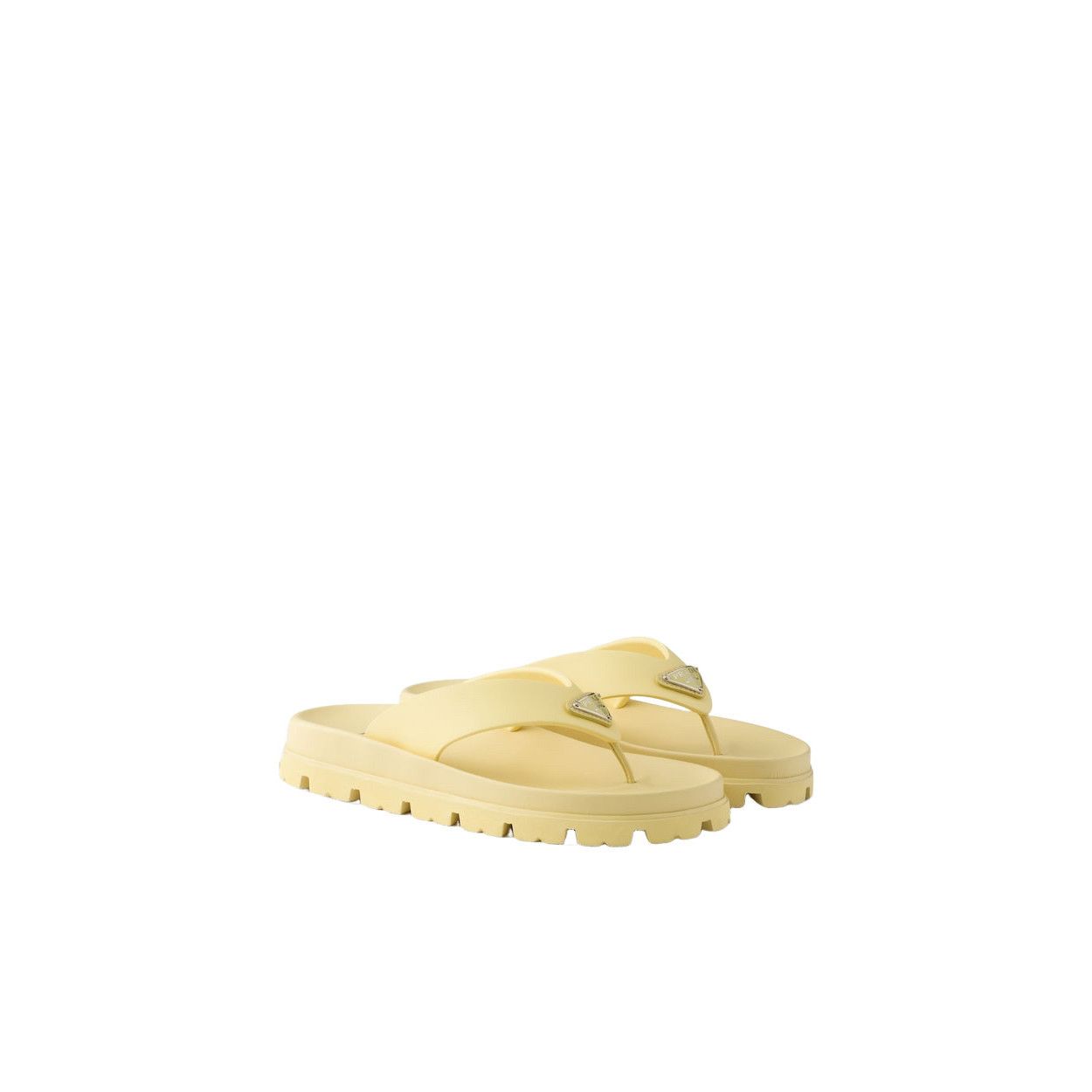 PRADA $775 Pollen Yellow Rubber Thong Sandals New & Authenti