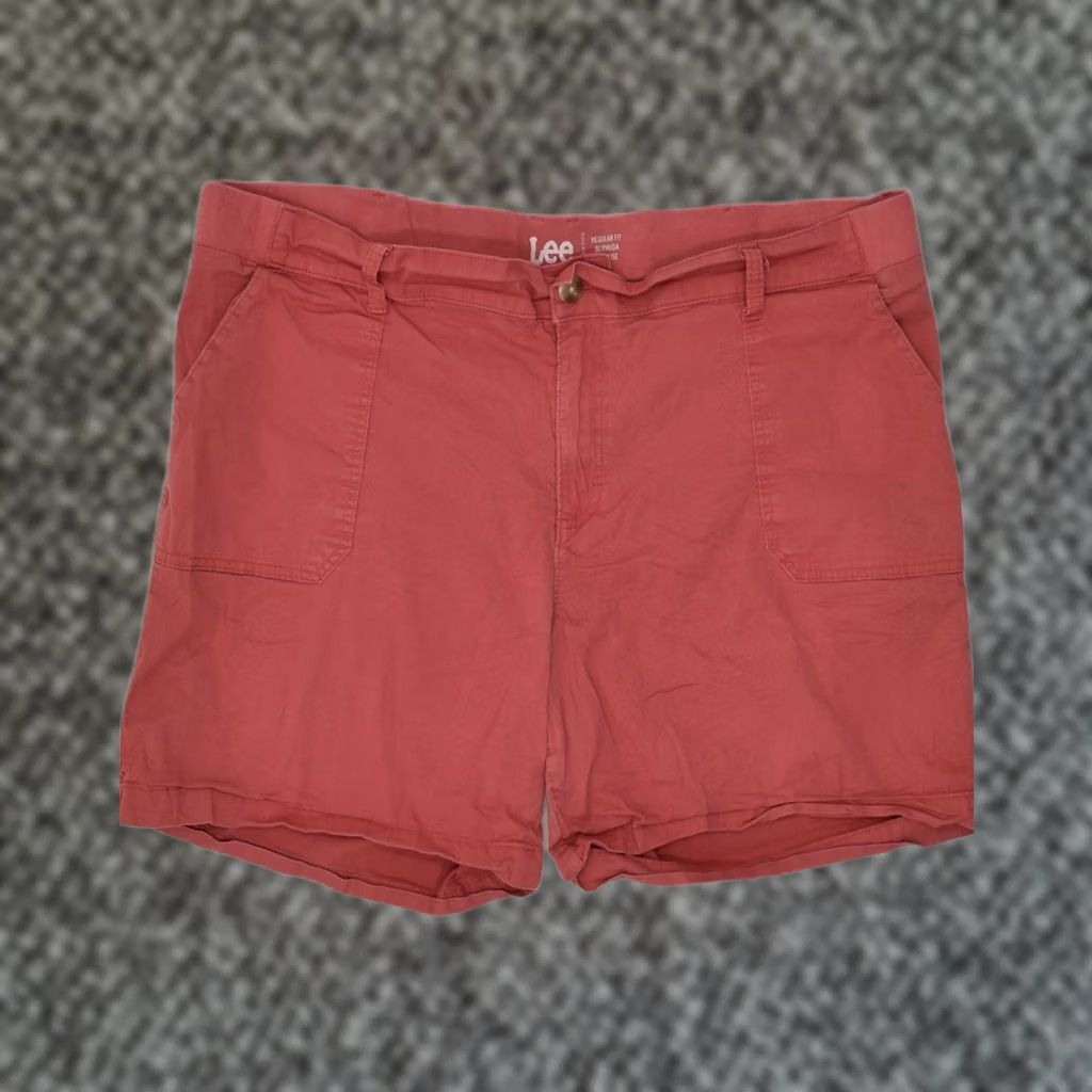 Lee LEE Womens Regular Fit Mid Rise Bermuda Shorts W44 3XL Red Cotton Size 30" / US 8 / IT 44 - 1 Thumbnail