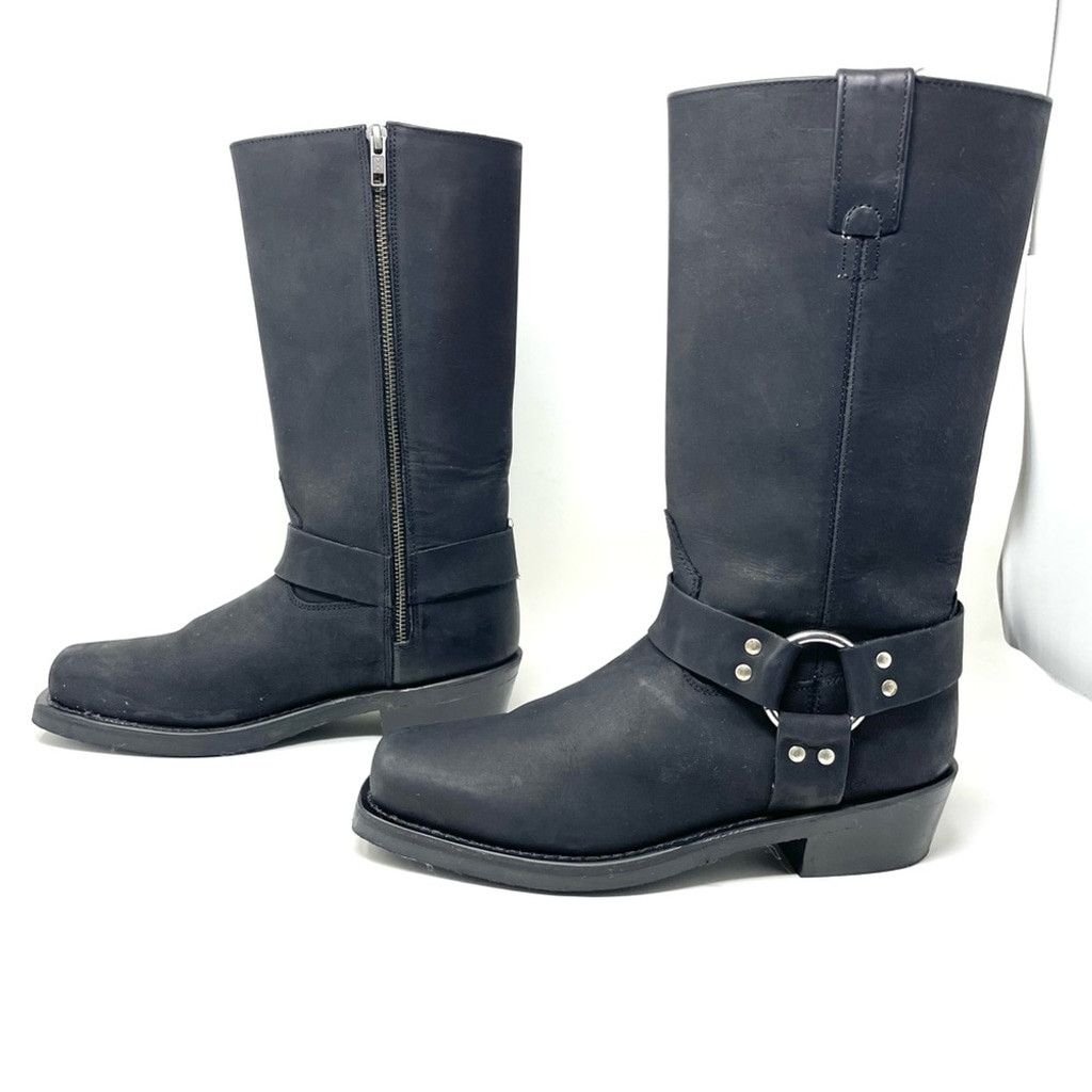 Other Old West Made in Texas Tall Black Leather Harness Boots US 7 Size US 7 / EU 40 - 5 Thumbnail