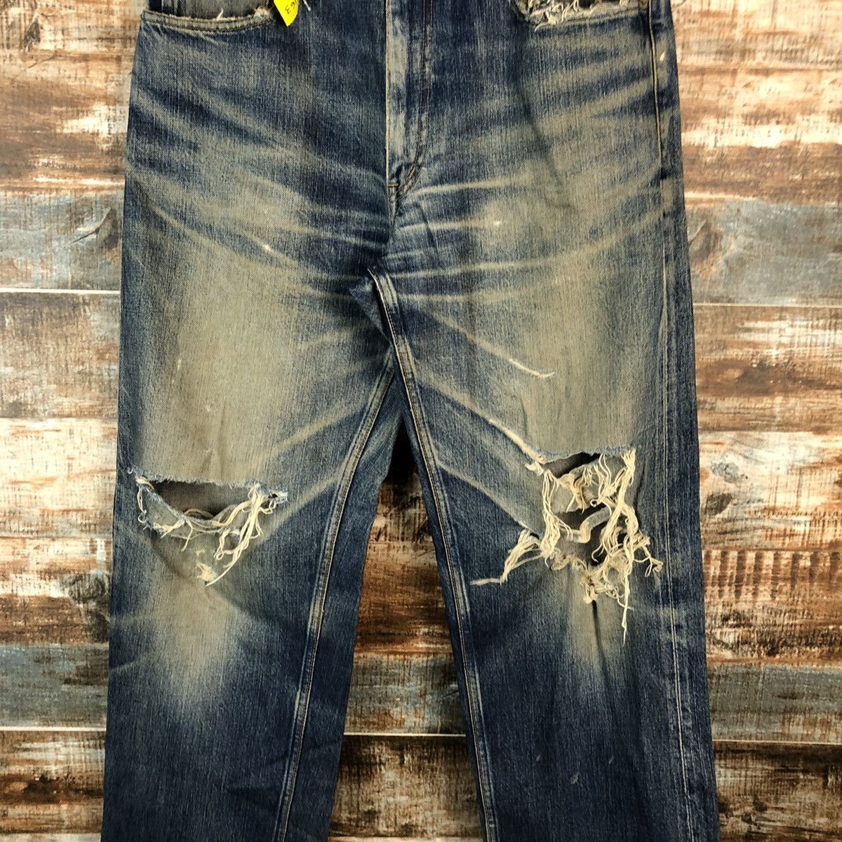 Japanese Brand DL Japan vintage selvedge Blue Distressed Denim Pants #C163 Size US 32 / EU 48 - 5 Thumbnail