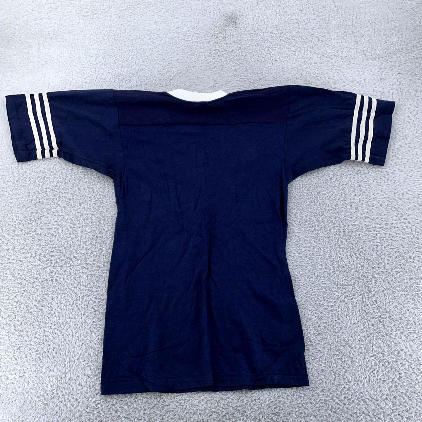 Vintage Vtg 70s Collegiate Pacific Navy White Stripes V Neck Tee 2XS Shirt Men Ch T-Shirt Size US XXS / EU 40 - 5 Thumbnail