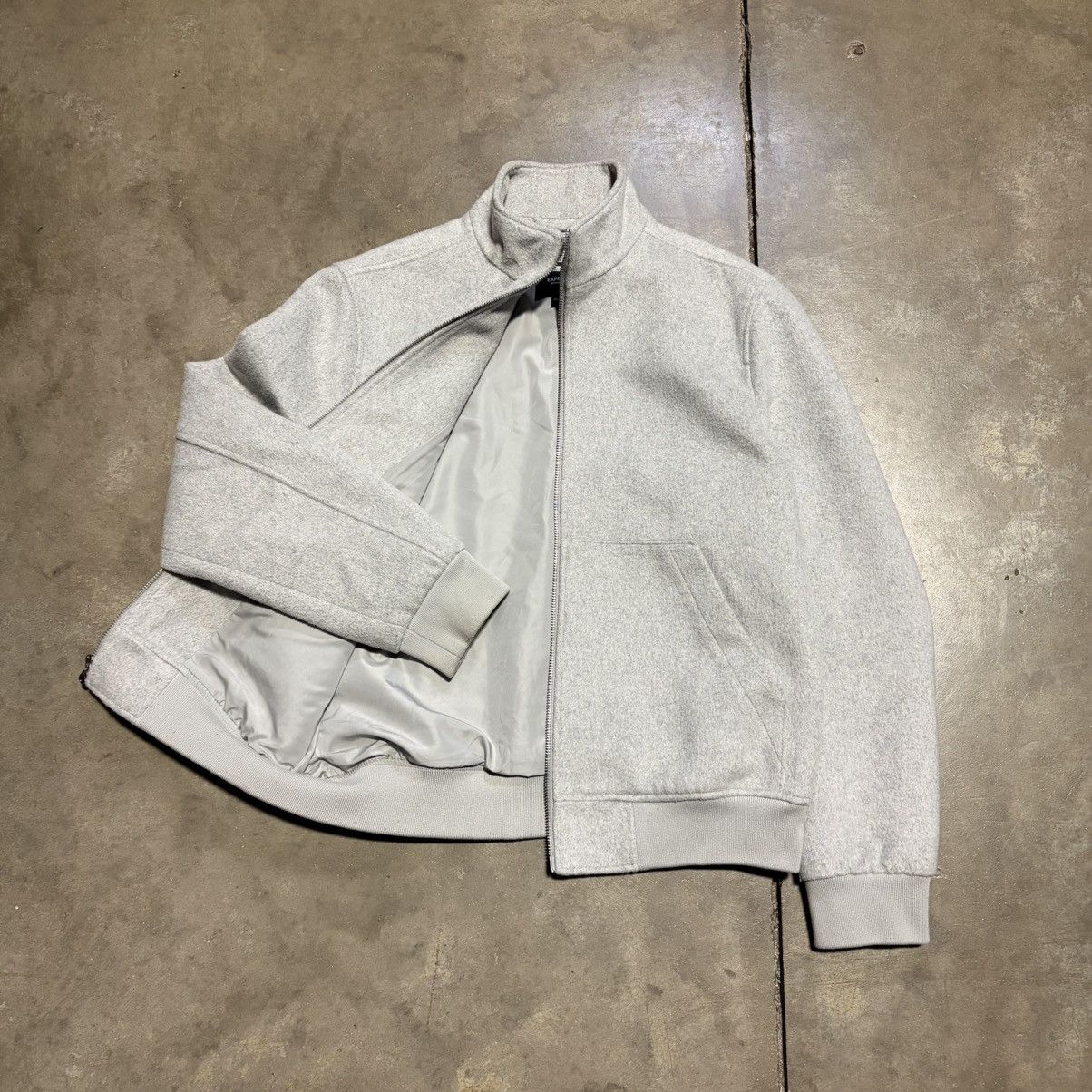 Express Express Bomber Jacket Brushed Wool Blend Zip Up Cropped Size US M / EU 48-50 / 2 - 6 Thumbnail