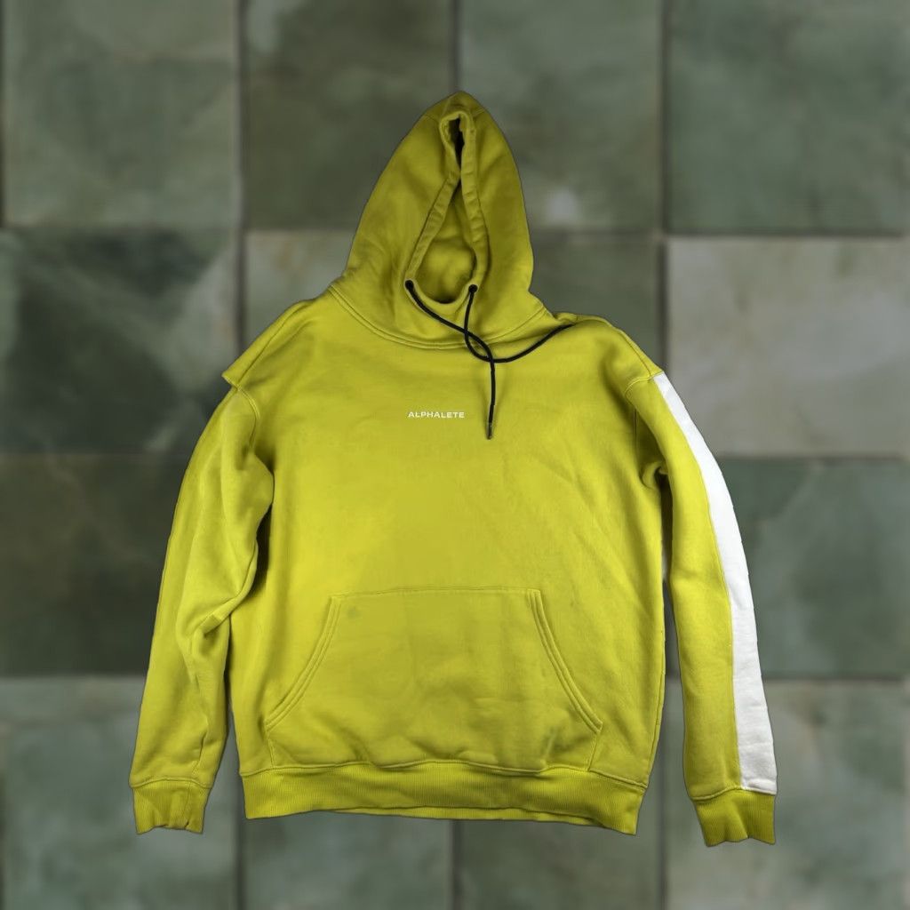 Vintage Alphalete Pullover Hoodie Sweatshirt Mens XL Neon Yellow Athletic Gym Activewear Hoodie Size US XL / EU 56 / 4 - 1 Thumbnail