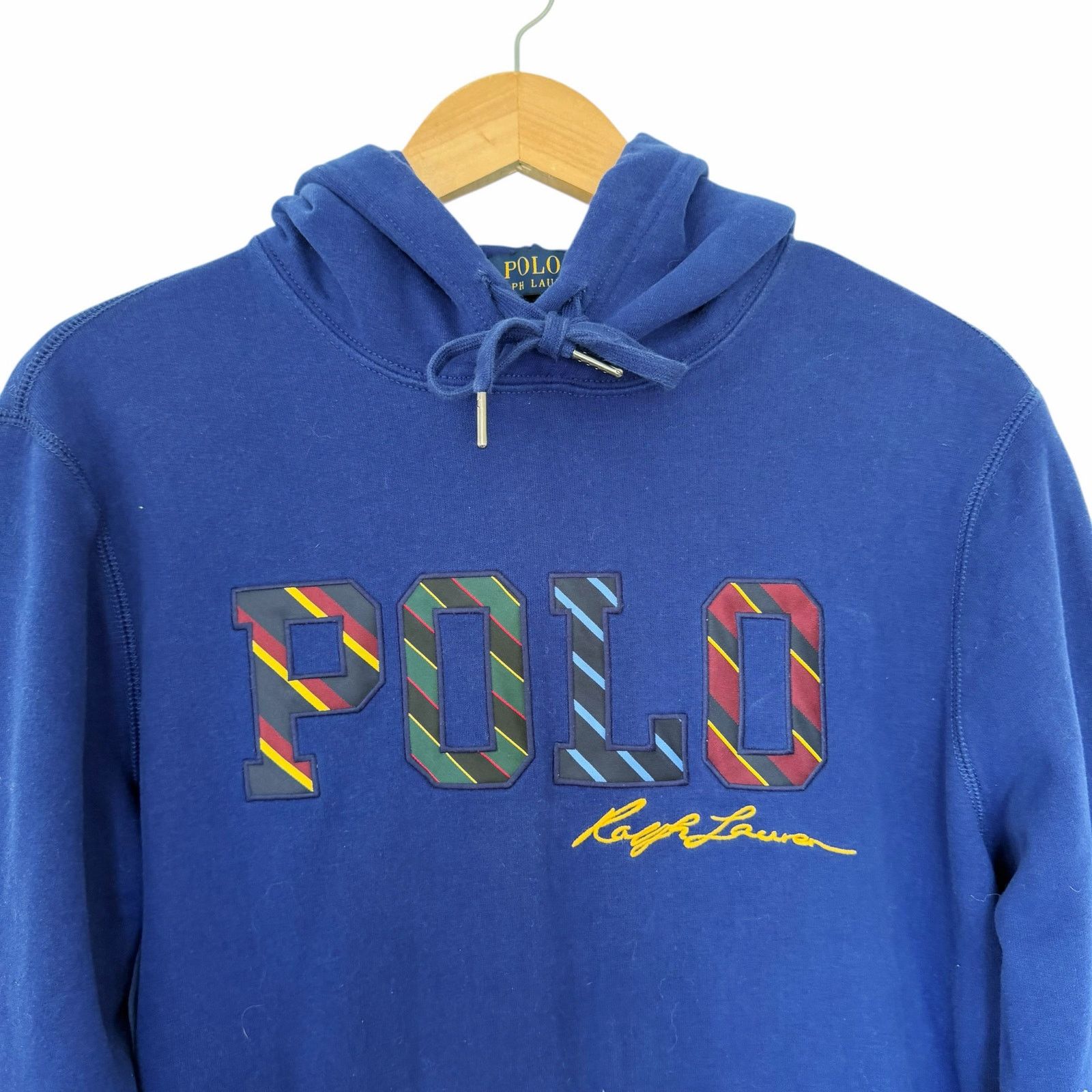 Polo Ralph Lauren Polo Ralph Lauren Blue Spell Out Hoodie Sz M Size US M / EU 48-50 / 2 - 2 Thumbnail