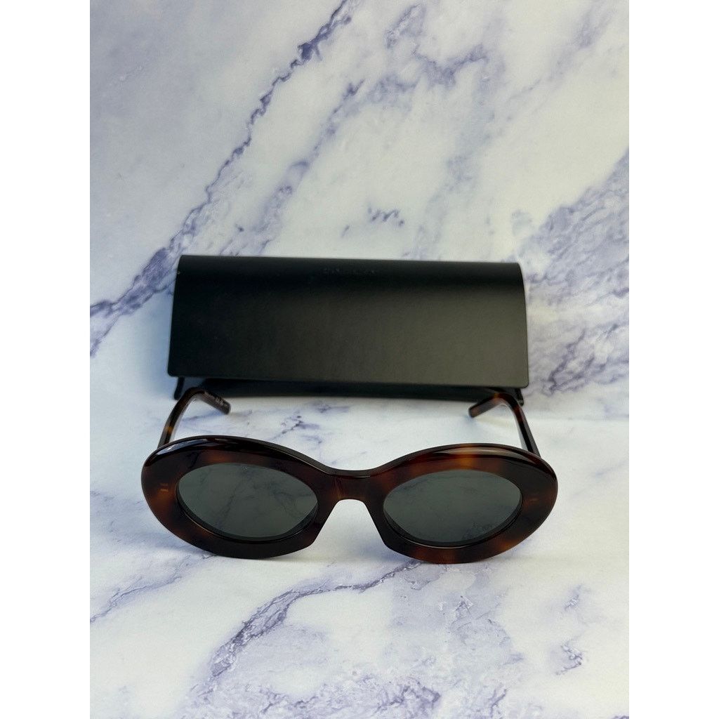 Saint Laurent Paris NEW Saint Laurent SL594 Oval Sunglasses in Havana Brown Size ONE SIZE - 4 Thumbnail