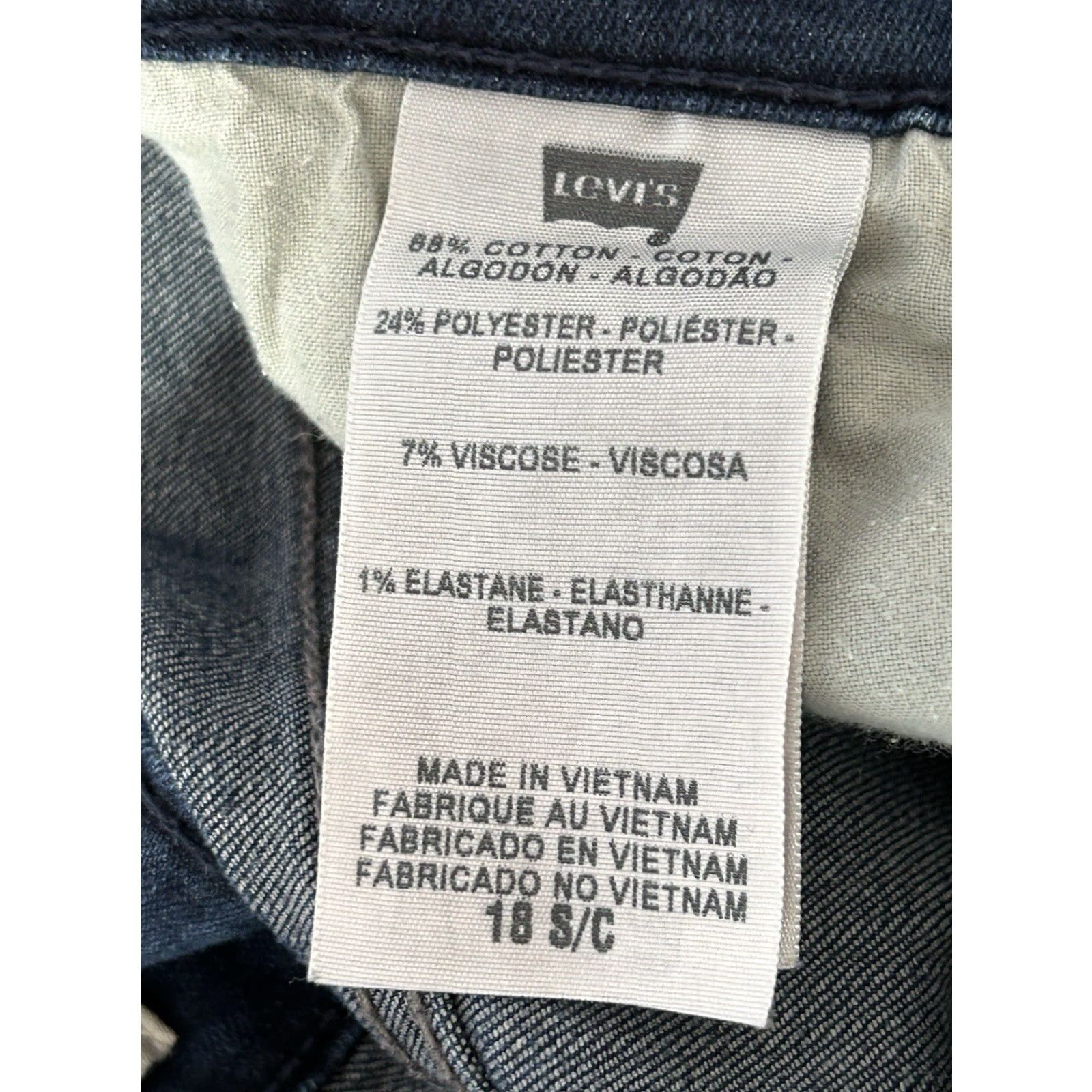 Levi's Womens Levi's 512 Jeans Bootcut Slimming High Rise Dark Wash 18 Blue Denim Regular Size 98% Cotton 2% Elastane Button Zip Size 40" / US 18 - 7 Thumbnail