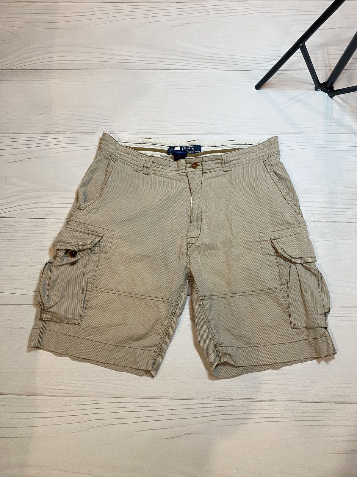 Polo Ralph Lauren Vintage Polo Ralph Lauren baggy cargo y2k striped shorts Size US 36 / EU 52 - 2 Thumbnail