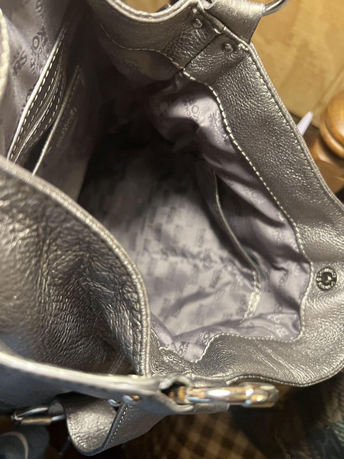 Michael Kors Michael Kors Austin Handbag Hobo Gray Silver Shoulder Bag Size ONE SIZE - 7 Thumbnail