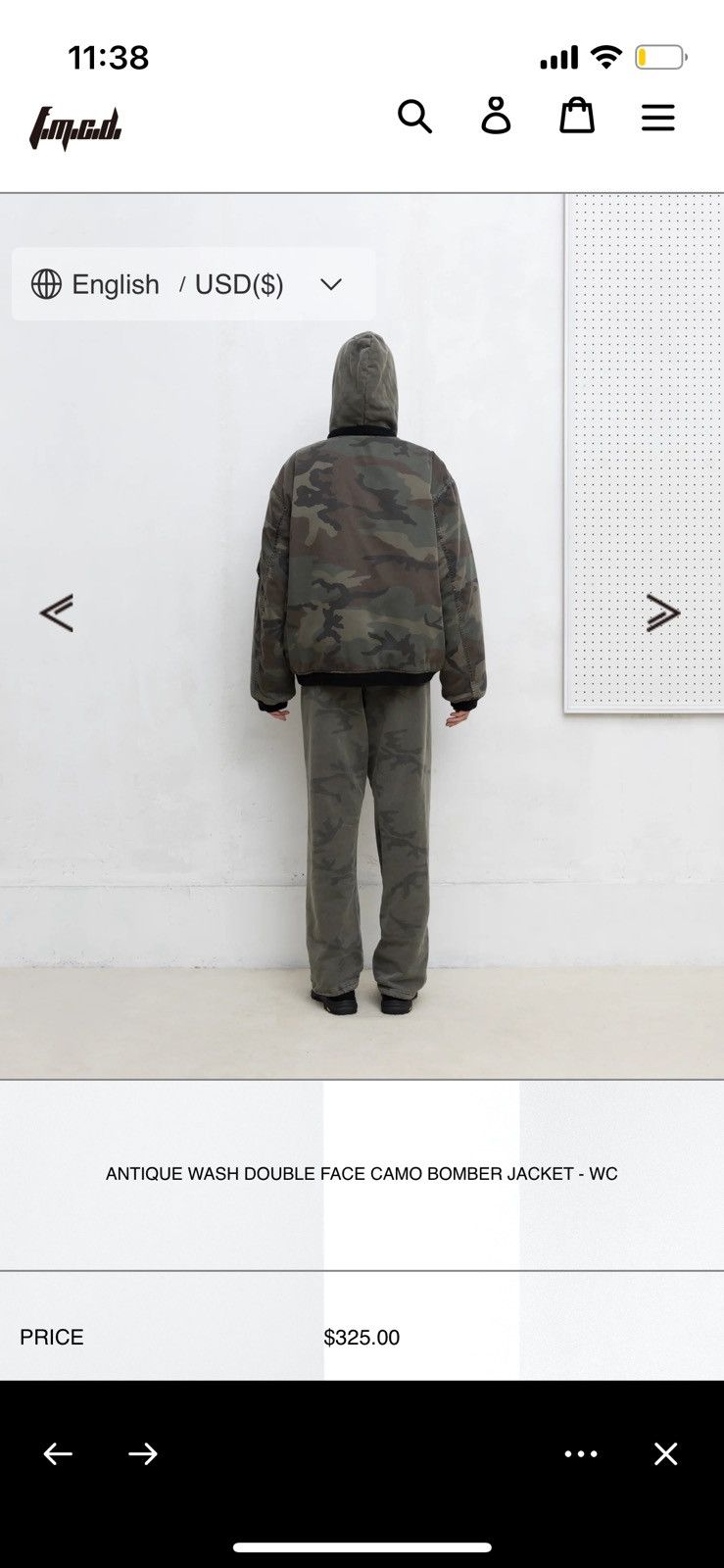 Fostex Garments Fostex Garments ANTIQUE WASH DOUBLE FACE CAMO BOMBER JACKET Size US M / EU 48-50 / 2 - 3 Thumbnail