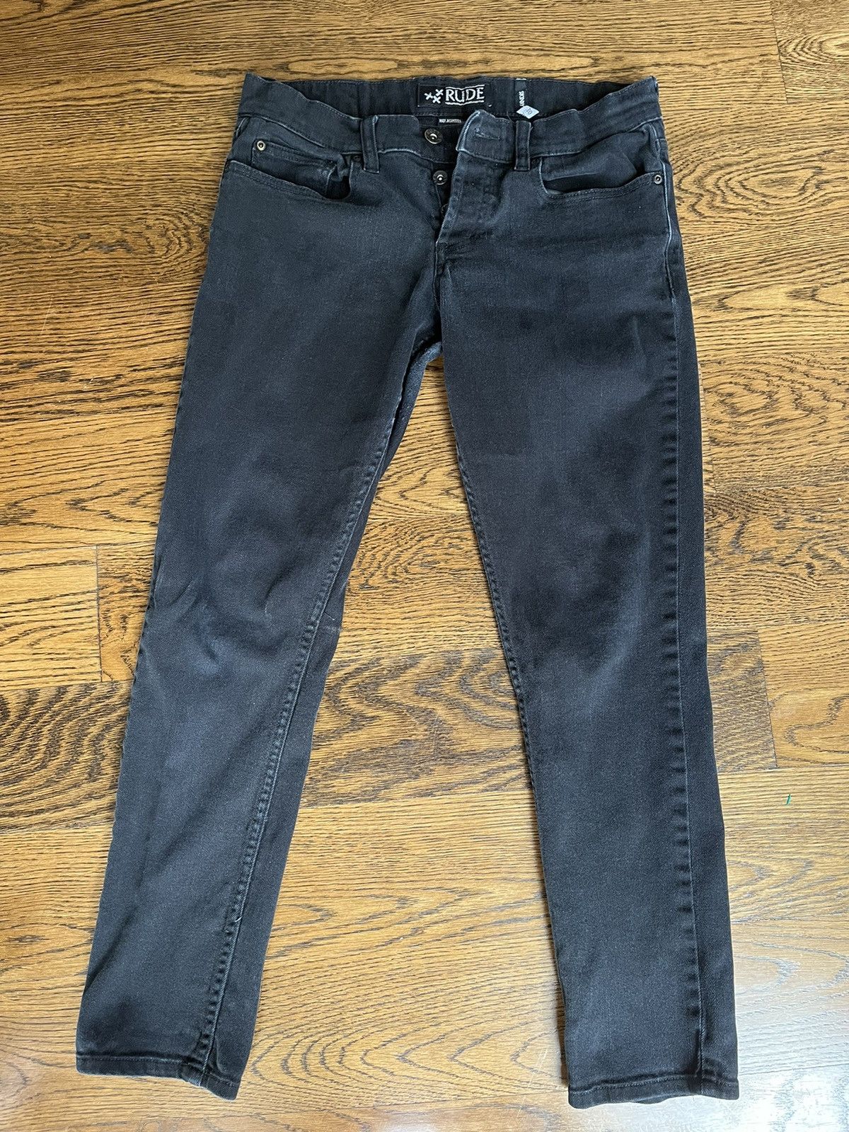 XXX Rude Black Destructed Skinny Jeans hot