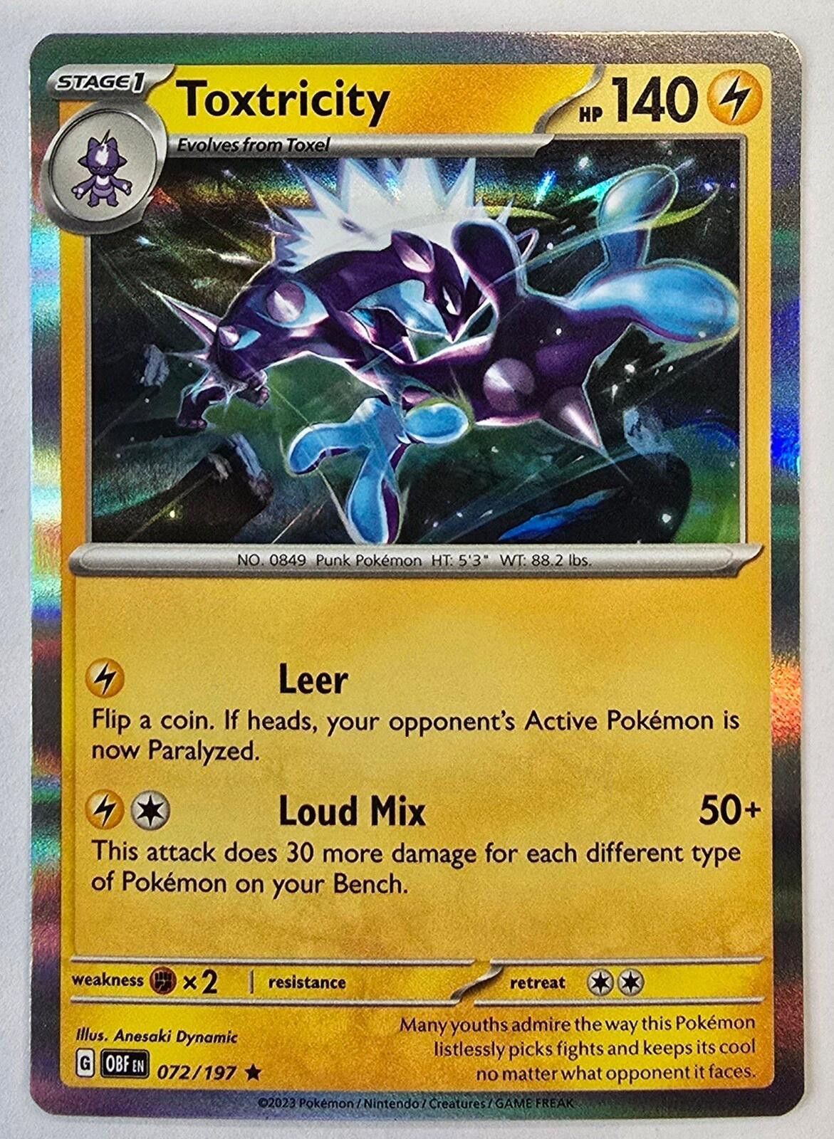 Pokemon Toxtricity (072/197) from Obsidian Flames Size ONE SIZE - 1 Thumbnail