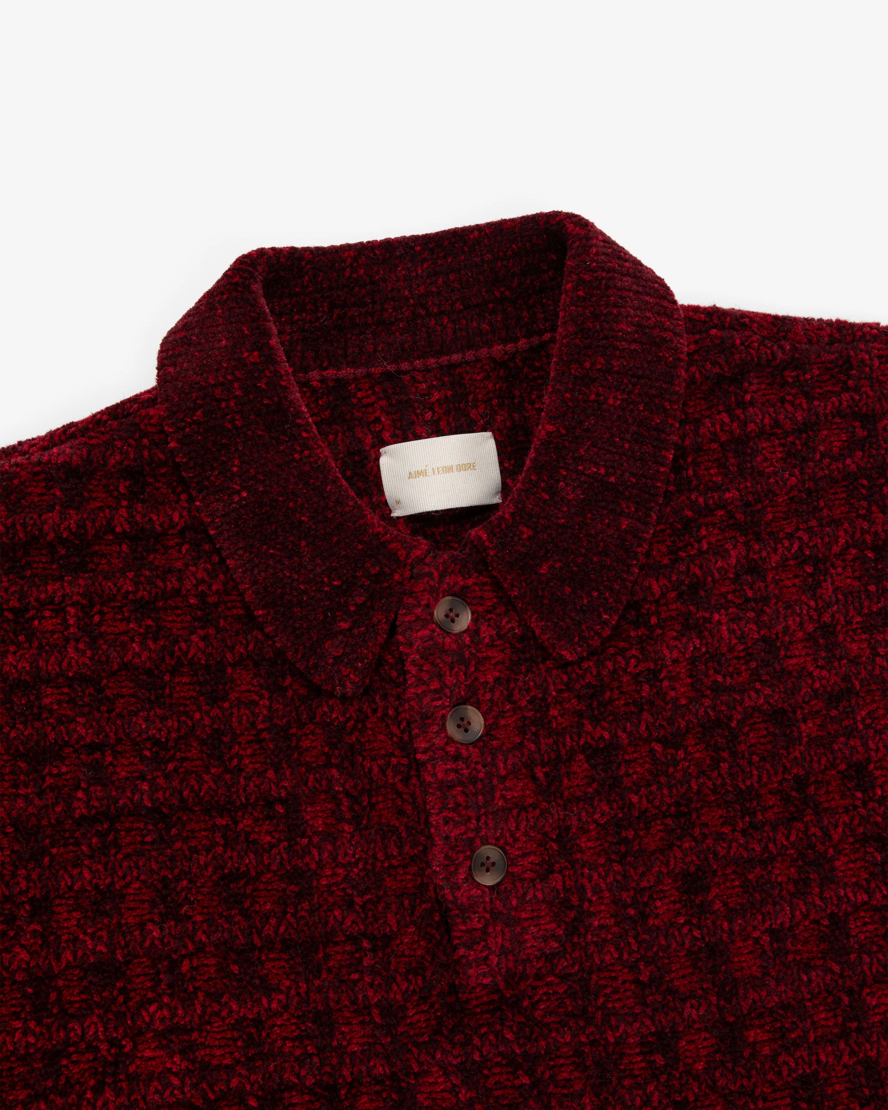 Aime Leon Dore Long-Sleeve Waffle Knit Polo Size US XL / EU 56 / 4 - 4 Thumbnail