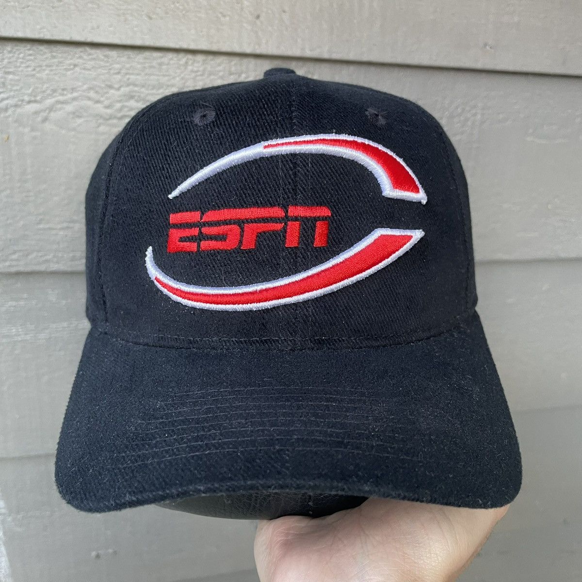 Drew Pearson Vintage ESPN Drew Pearson Black Wool Strapback Hat NWOT Size ONE SIZE - 1 Thumbnail