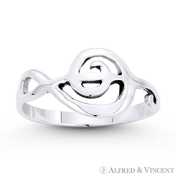 Other G-Clef Musical Symbol Charm Ring in .925 Sterling Silver Size ONE SIZE - 1 Preview