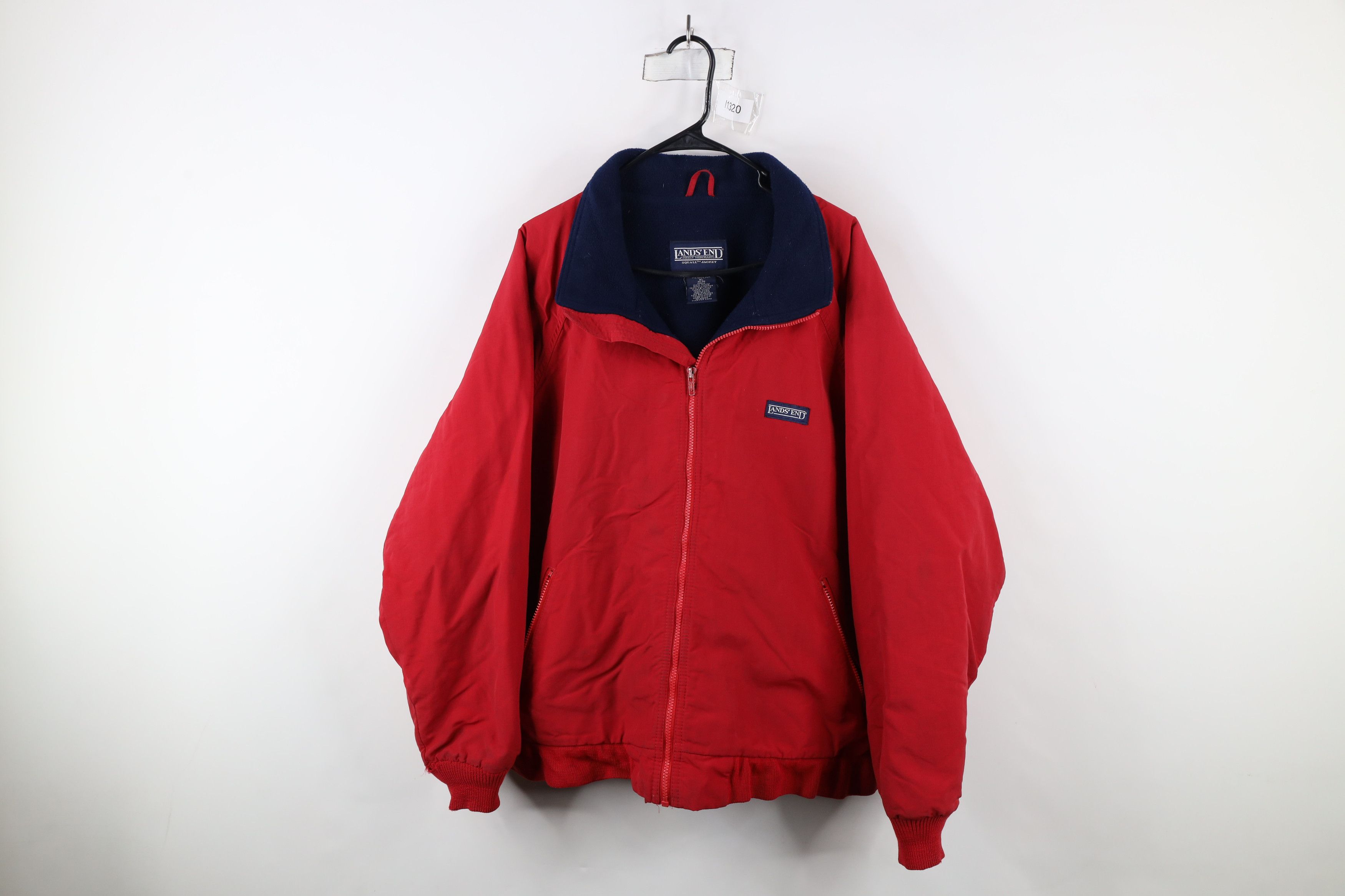 Lands' End × Vintage Vintage 90s Lands End Lined Squall Bomber Jacket Red USA Size US XL / EU 56 / 4 - 1 Thumbnail