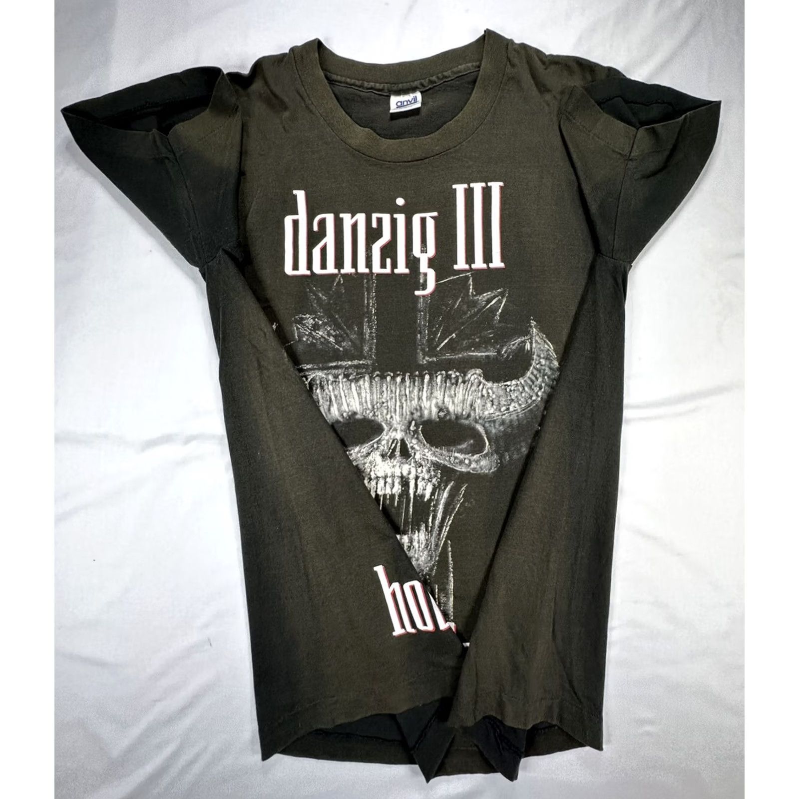 Anvil Vintage Danzig III Single Stitch T-Shirt How The Gods Kill 90s Tour L Black Graphic Band Tour Ragged Back Mens Size US L / EU 52-54 / 3 - 5 Thumbnail