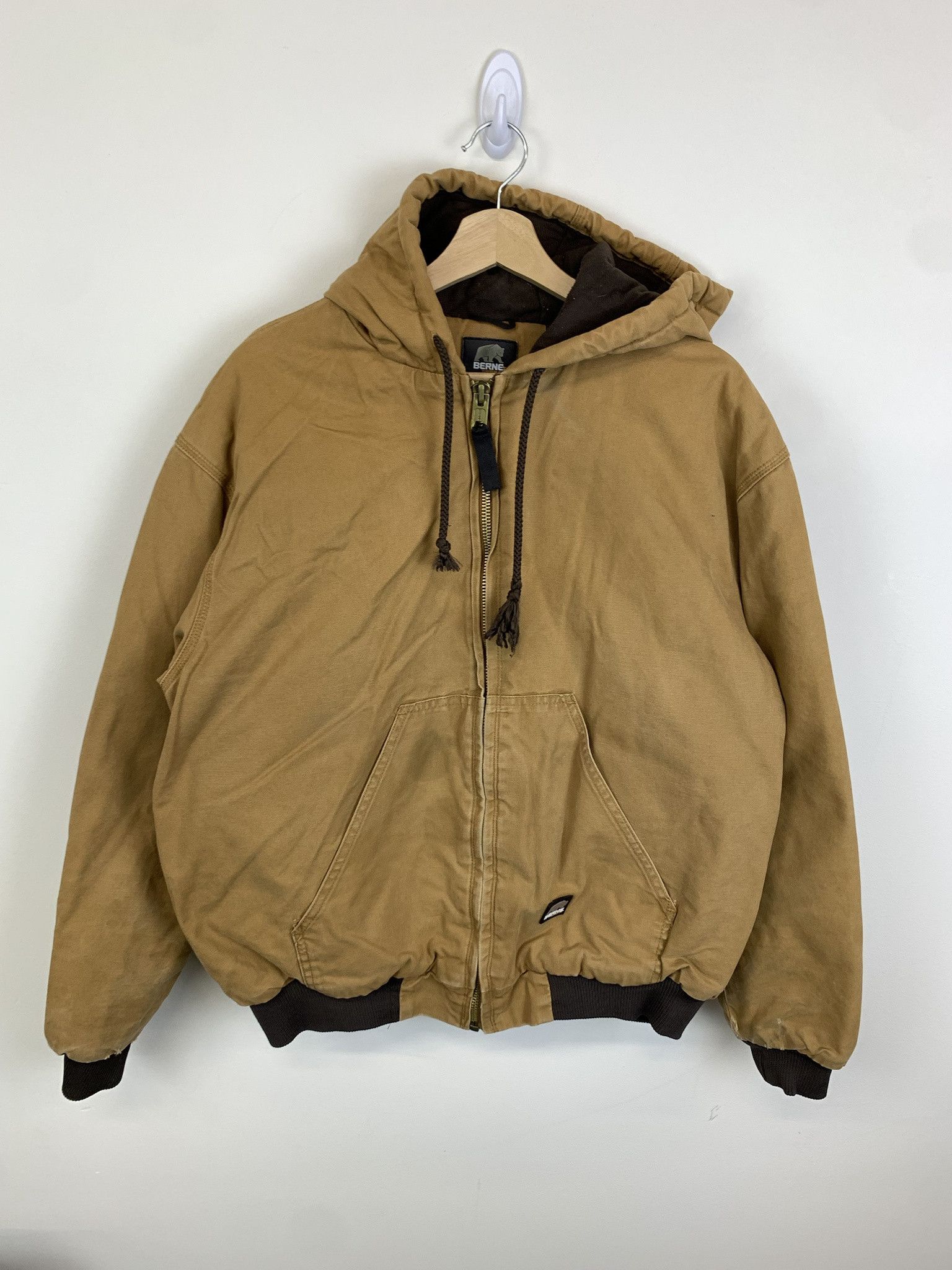 Vintage Vintage Carhartt Style Fleecec Lined Hooded Canvas Work Jacket Size XL Size US XL / EU 56 / 4 - 1 Thumbnail