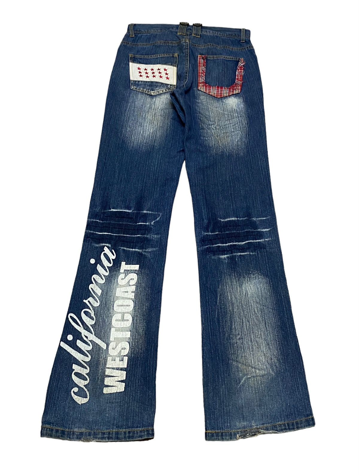 If Six Was Nine × Japanese Brand Rare Design Vintage California Patches Flared Jeans 2000s Size US 32 / EU 48 - 2 Thumbnail