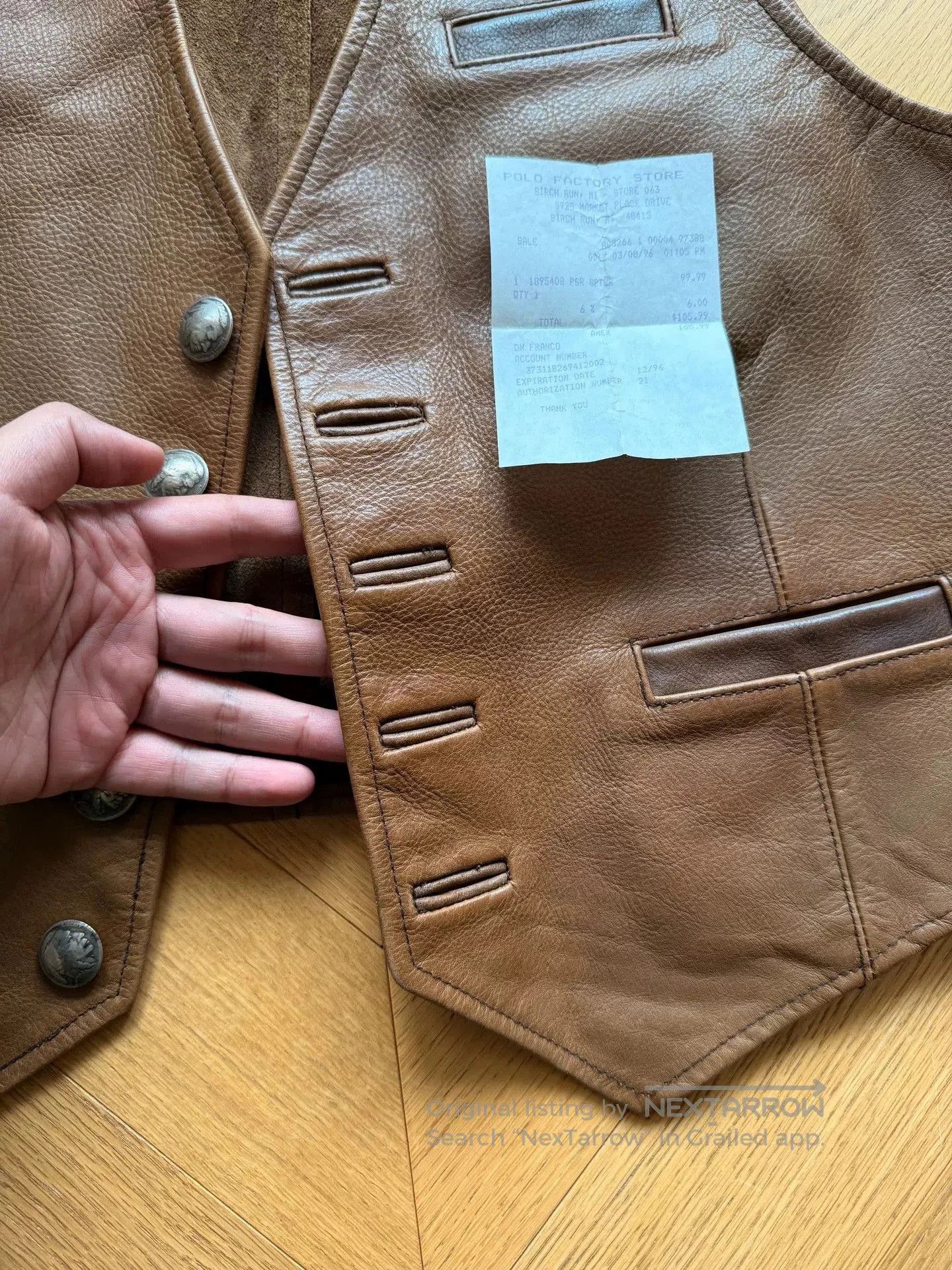 RRL Ralph Lauren RRL Vintage Brown Leather Vest for Men. Size US M / EU 48-50 / 2 - 5 Thumbnail