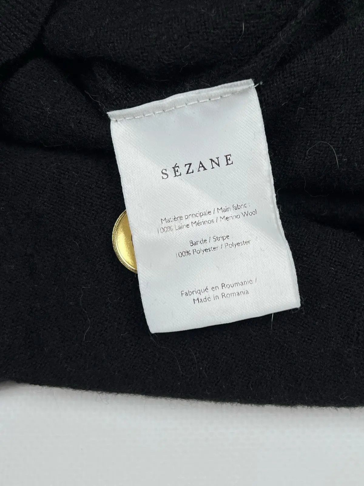 Sezane Sezane Wool Tunic Jumper Long Sweater Black Size S / US 4 / IT 40 - 10 Thumbnail