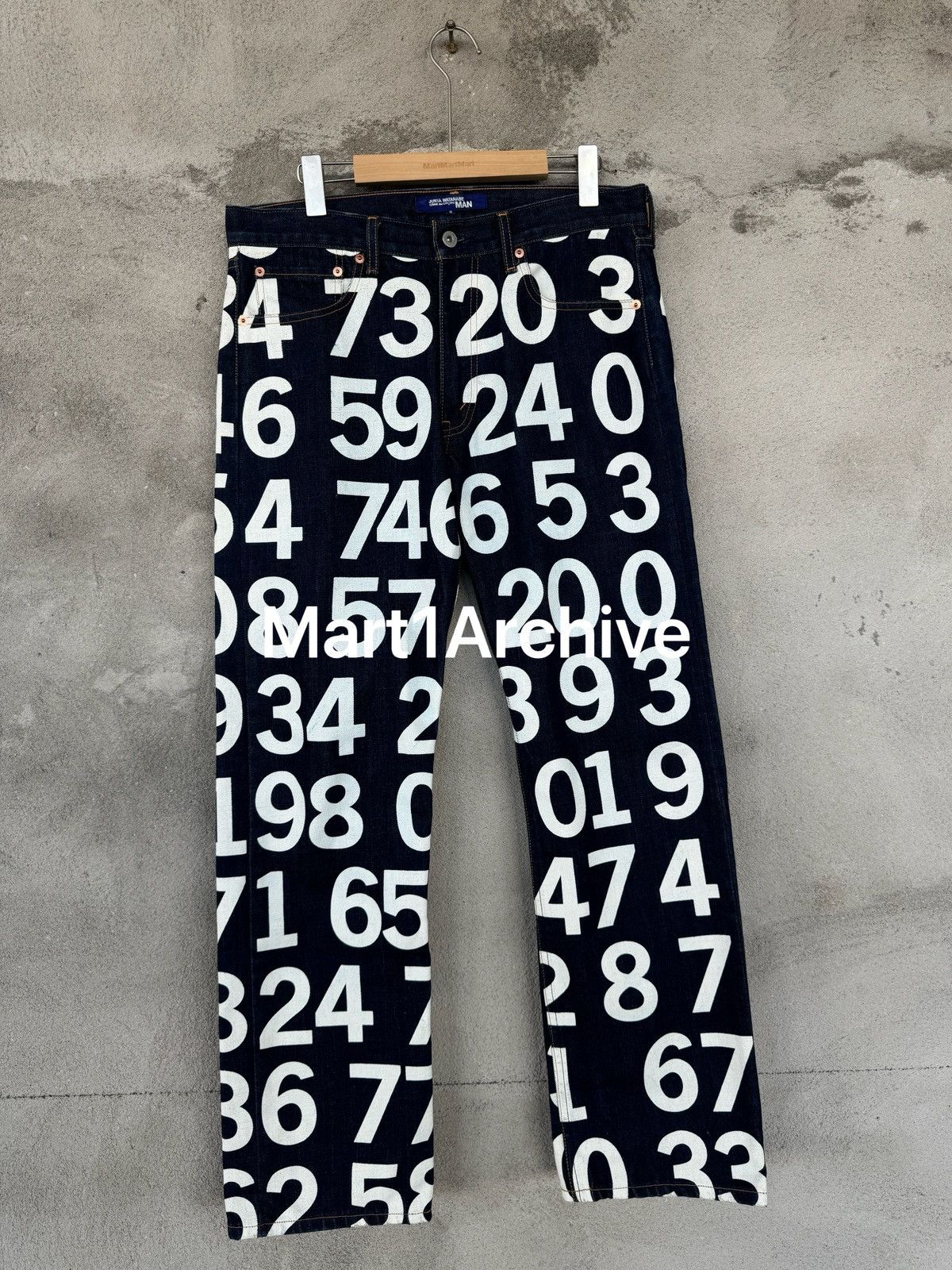 Junya Watanabe Junya Watanabe Comme Des Garçons 03SS Number Print Denim Size US 33 - 1 Thumbnail