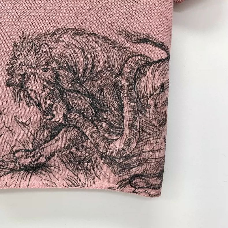 Dior Dior 23 styles of pink animal jungle printed cashmere lapel Size XS / US 0-2 / IT 36-38 - 4 Thumbnail