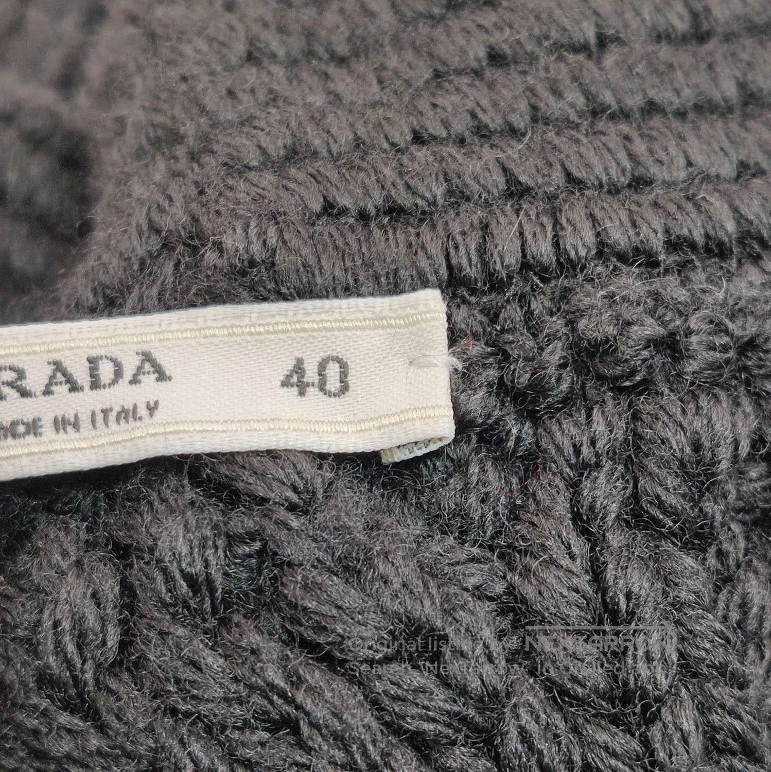 Prada Prada Black Wool Cable Knit Midi Skirt . Size 39" - 4 Thumbnail
