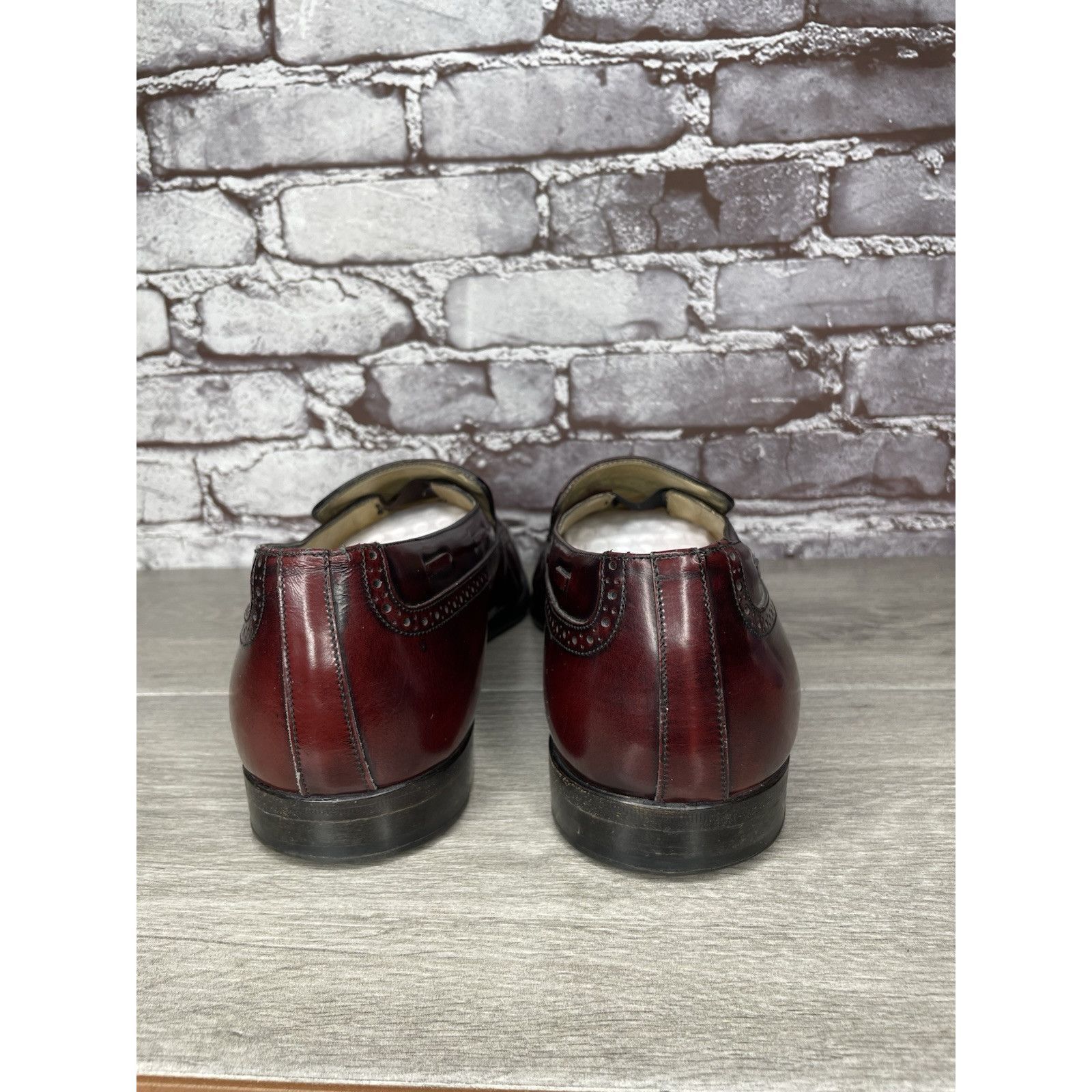 Nordstrom Nordstrom Burgundy Leather Wingtip Tassel Loafers Dress Shoe Size US 14 / EU 47 - 4 Thumbnail