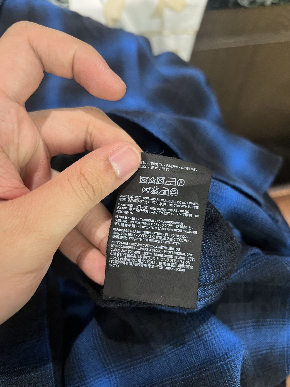 Saint Laurent Paris AW15 Saint Laurent Paris Electric Blue Pearl Snap Flannel Size US XS / EU 42 / 0 - 6 Thumbnail
