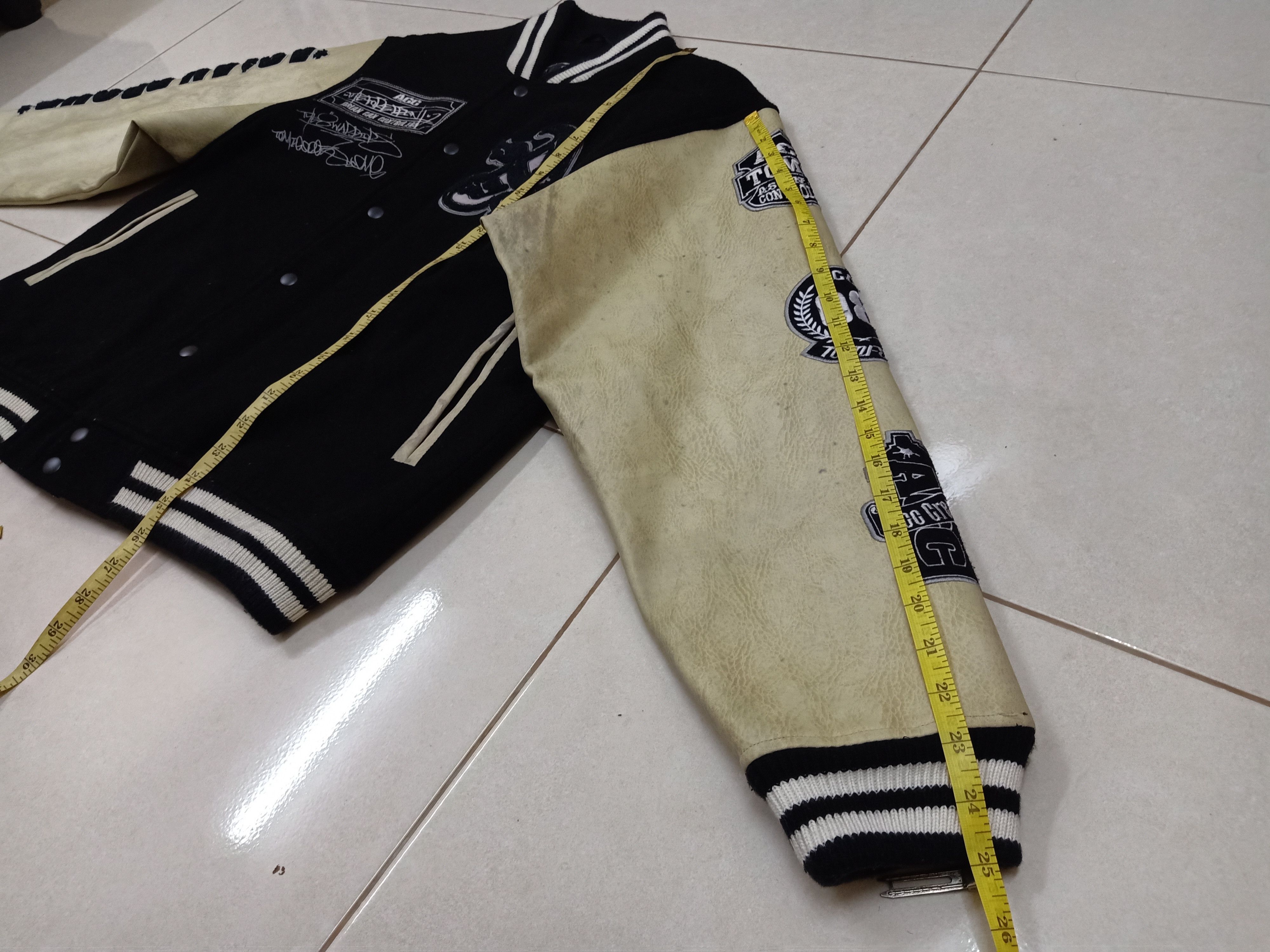 Japanese Brand ACC ASIAN CAN CONTROLERZ Leather Sleeves Varsity Jacket Size US L / EU 52-54 / 3 - 14 Thumbnail