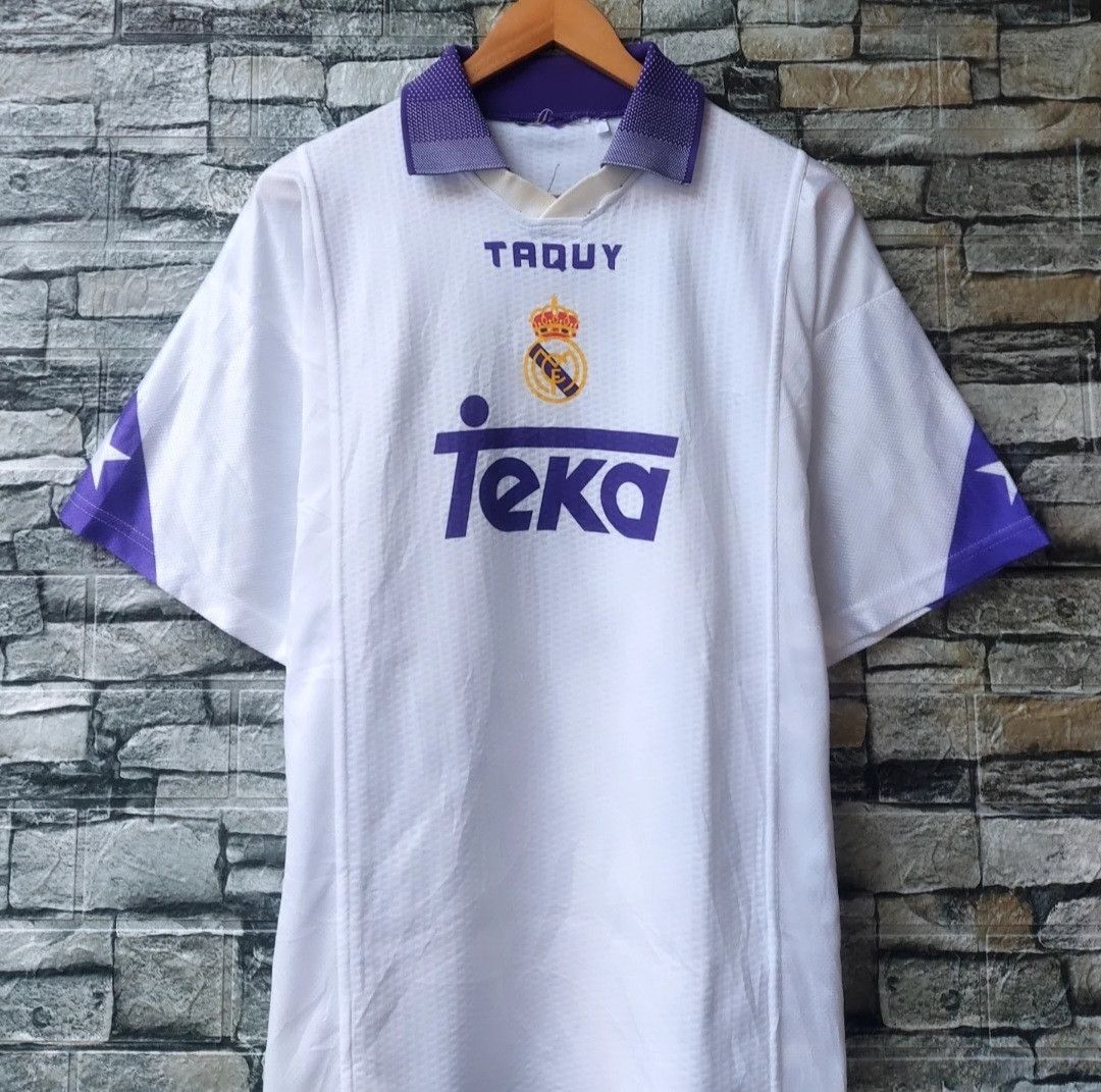 Vintage 1996/97 Taquy Real Madrid 'RAUL' Home Jersey Size US L / EU 52-54 / 3 - 3 Thumbnail